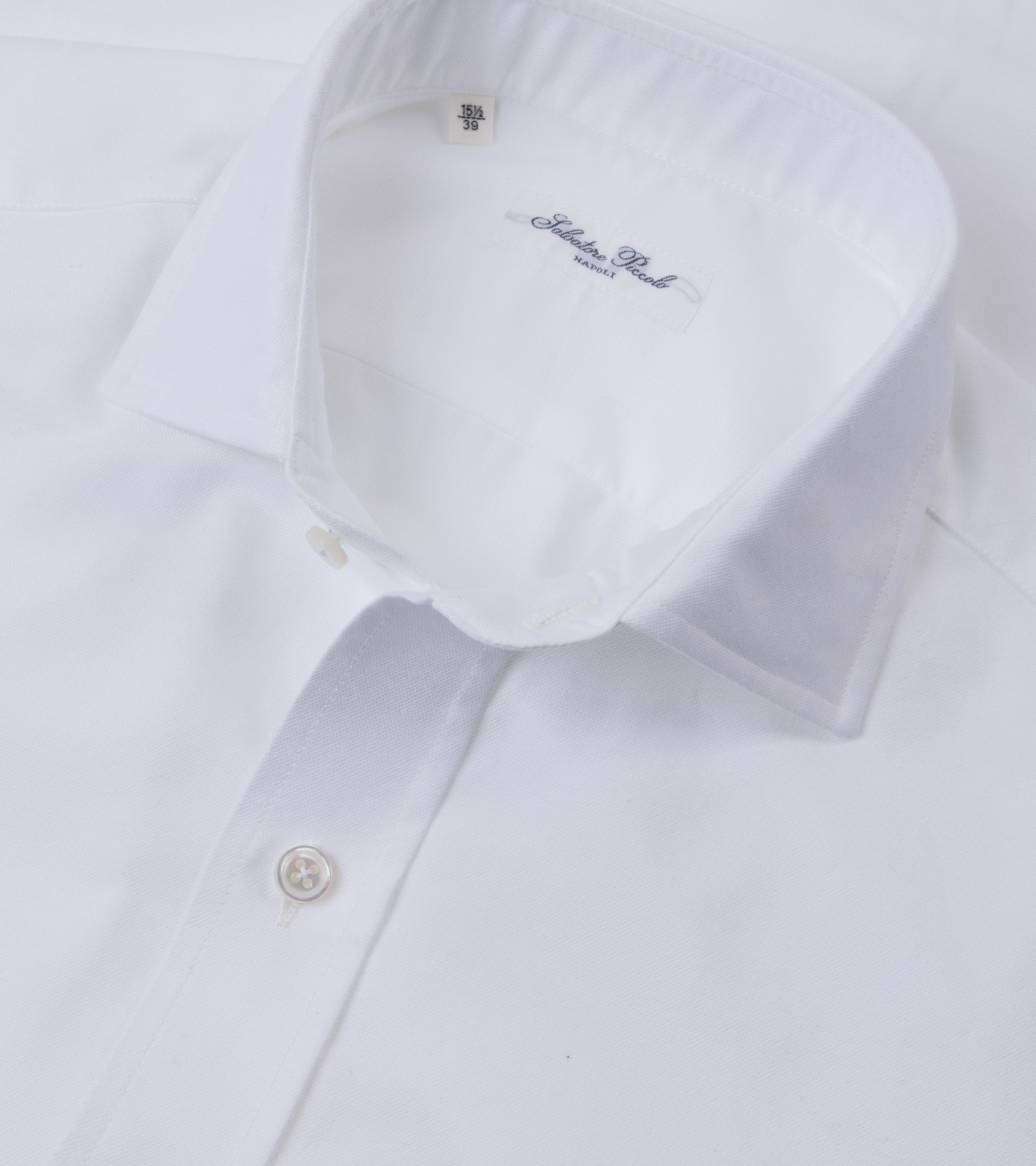 Salvatore Piccolo Cotton Oxford Shirt in white, product photo.