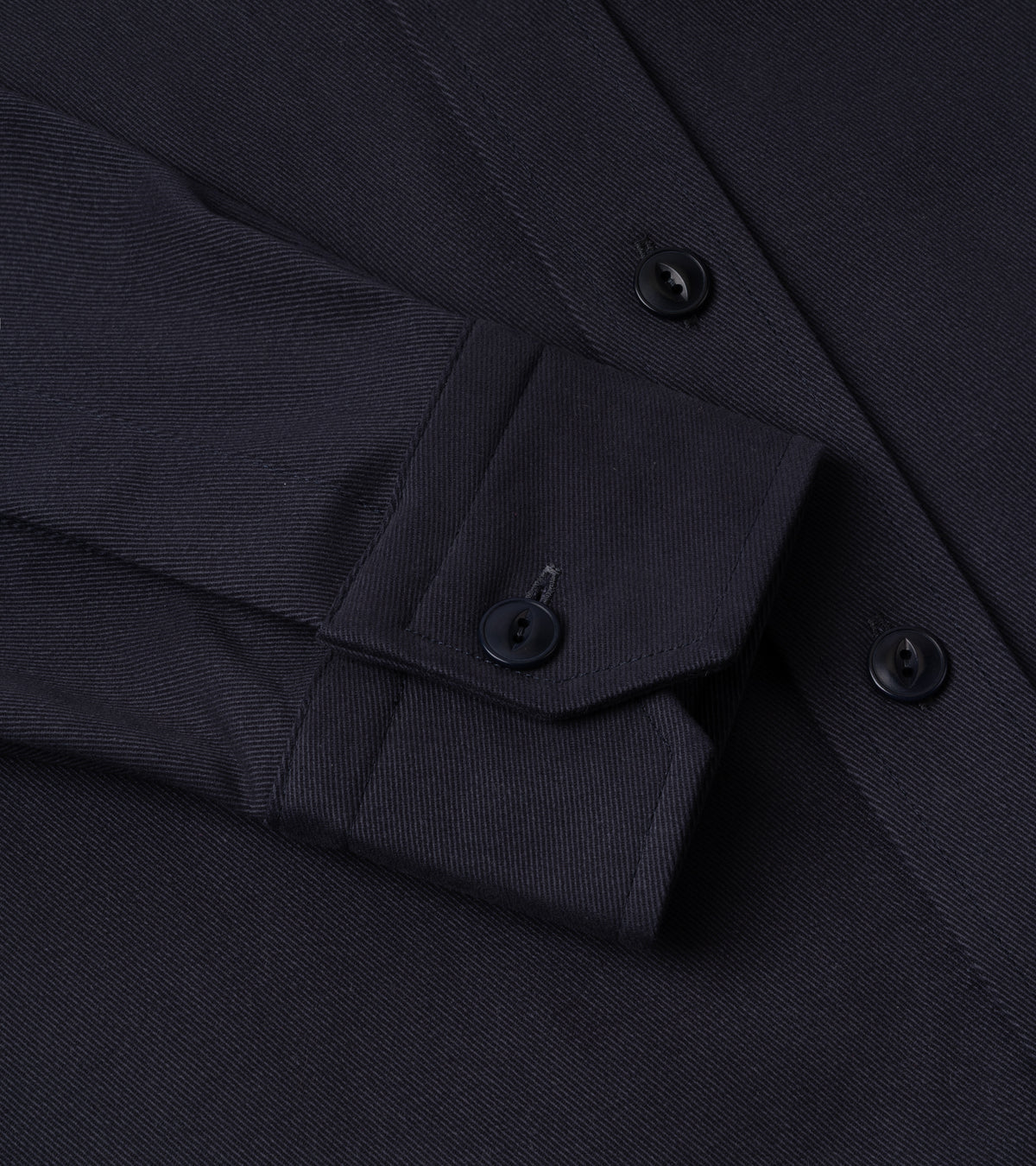 Salvatore Piccolo Cotton Twill Military Shirt in navy, product photo.