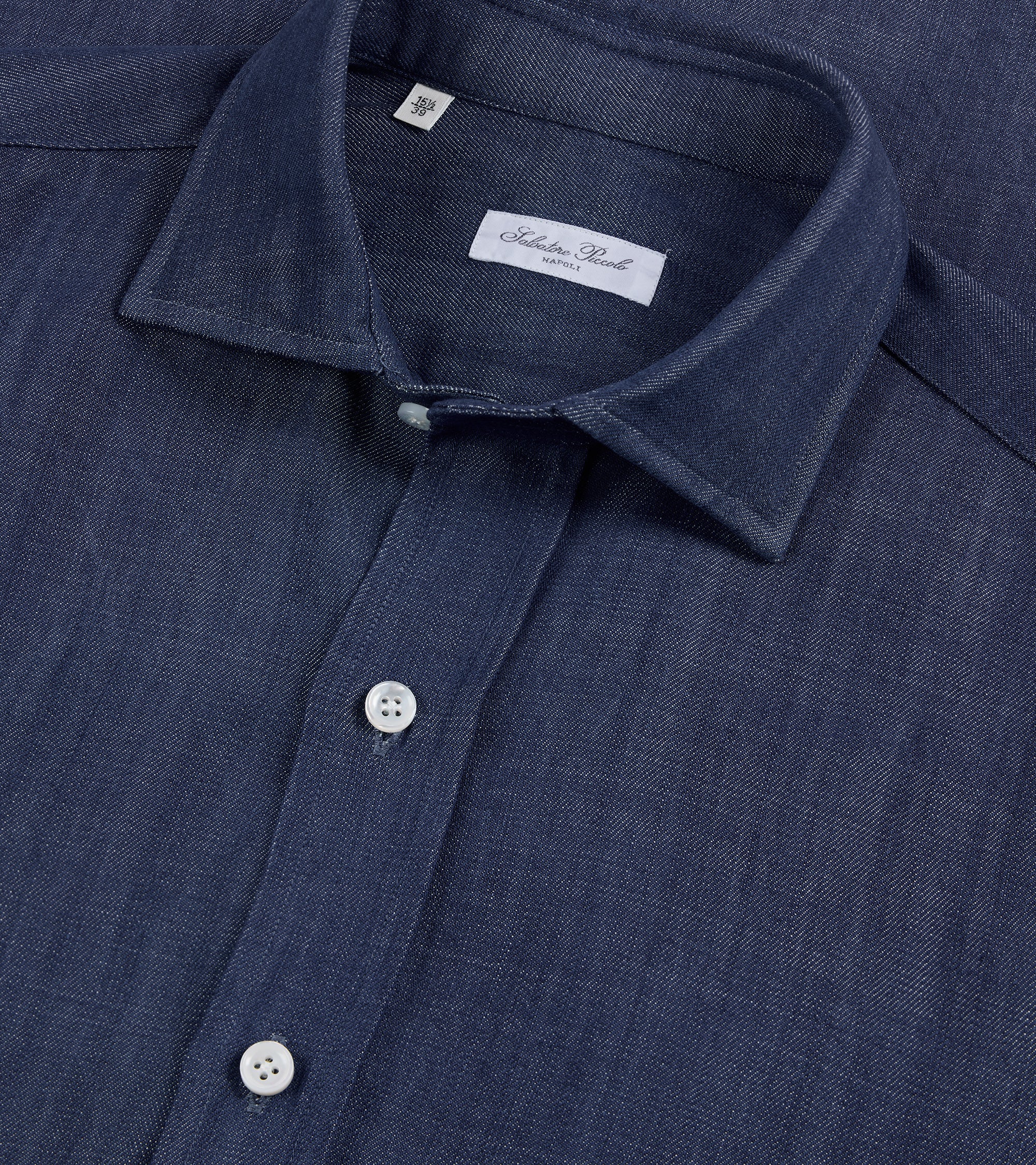 Salvatore Piccolo Lyocell Denim Shirt: Mid Blue