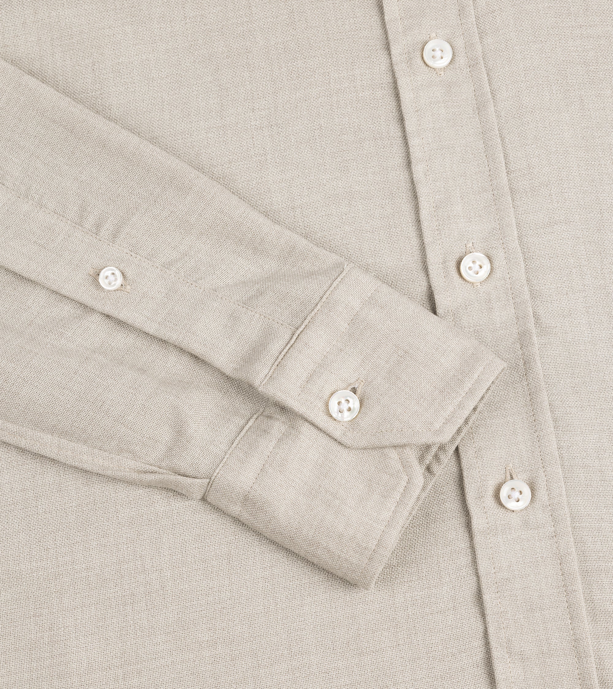 Salvatore Piccolo Modal Wool Button Down Shirt: Sand