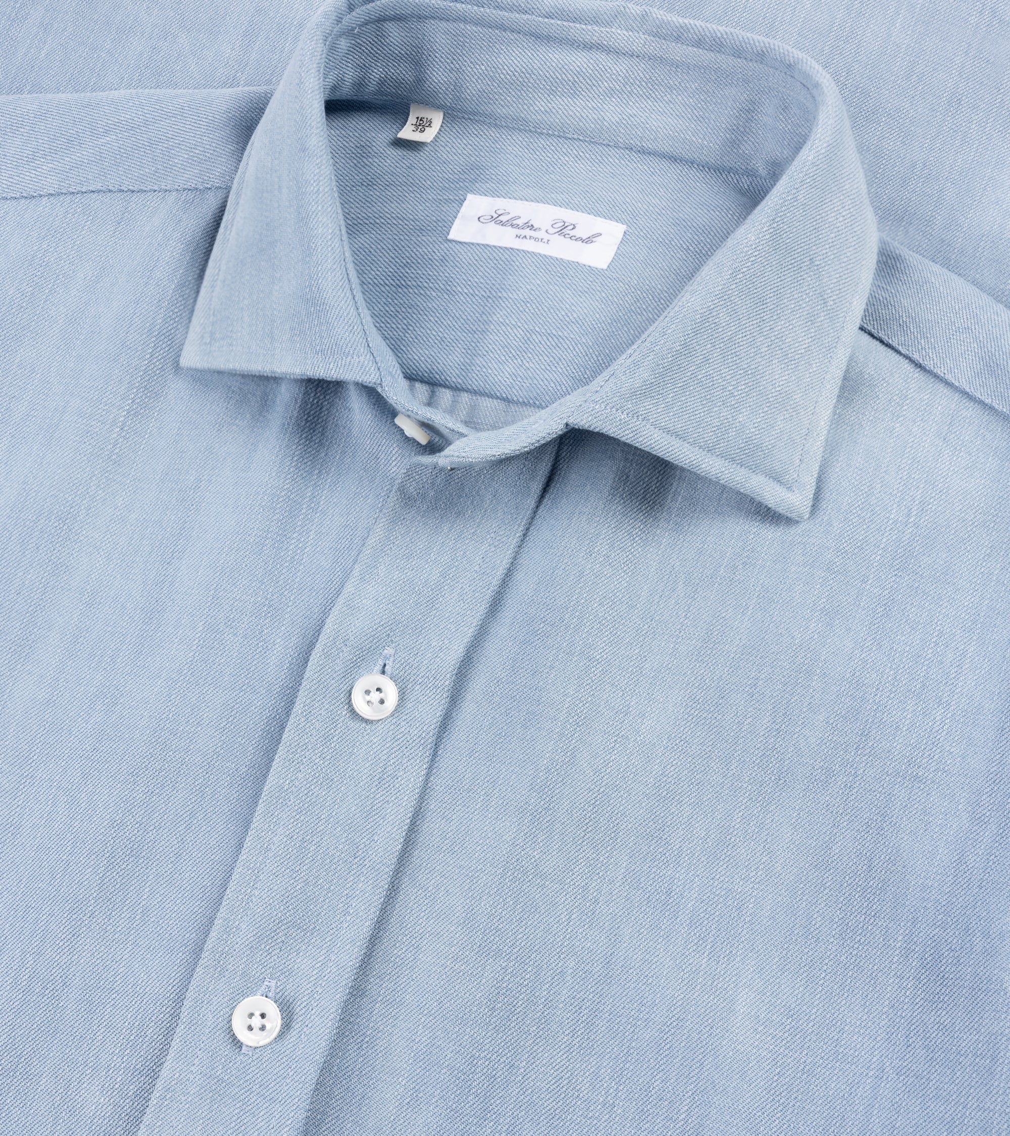 Salvatore Piccolo Lyocell Denim Shirt: Light Blue