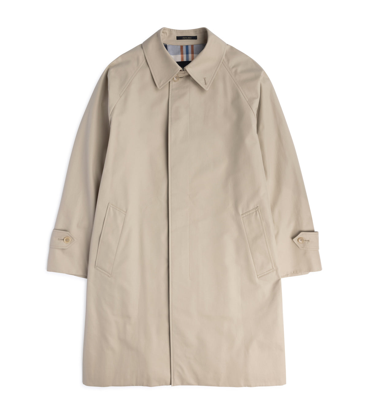 Sanyo 100 Year Lightweight Gabardine Balmacaan Coat: Beige