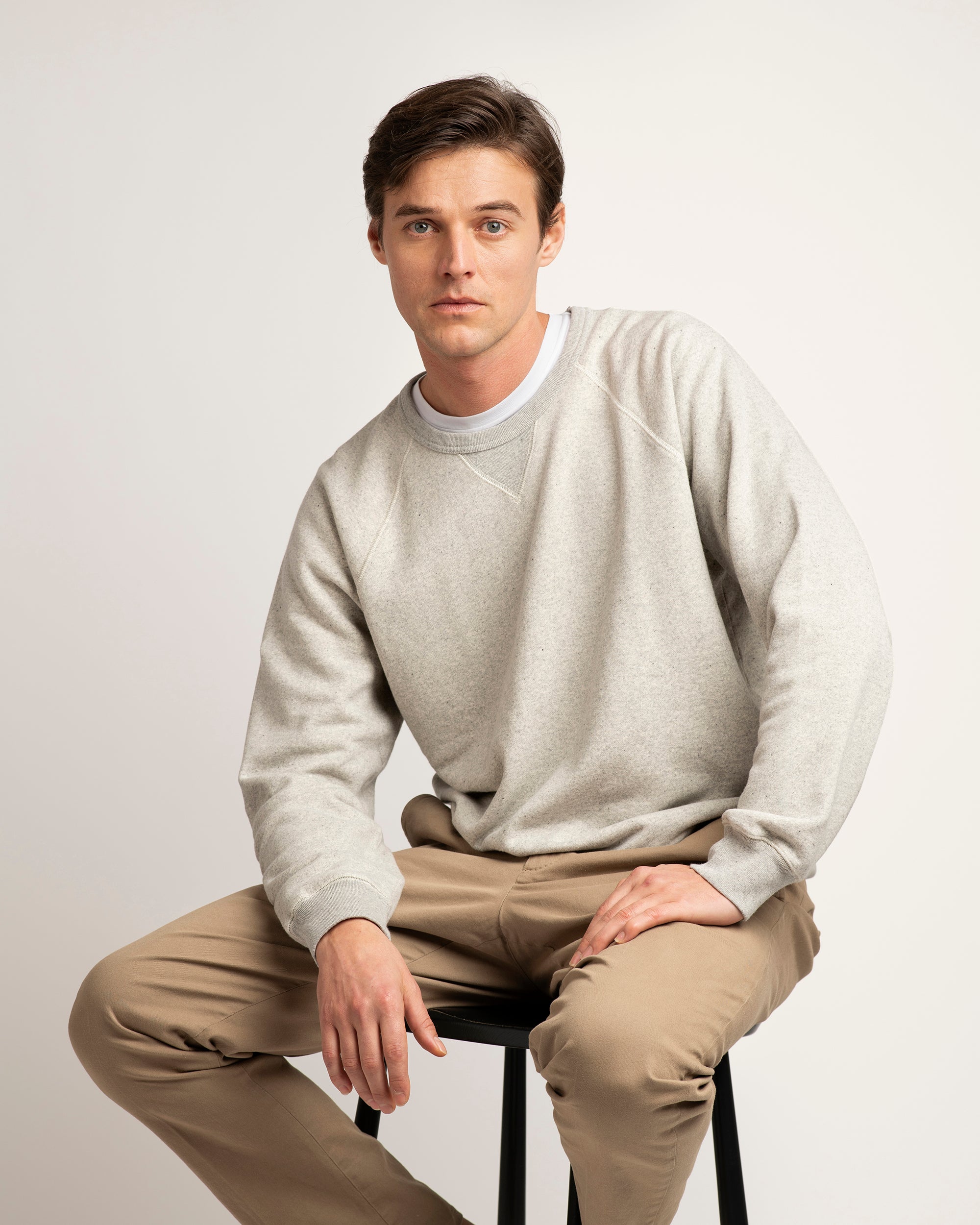 Trunk Cooper Cotton Crew Neck Sweatshirt: Grey