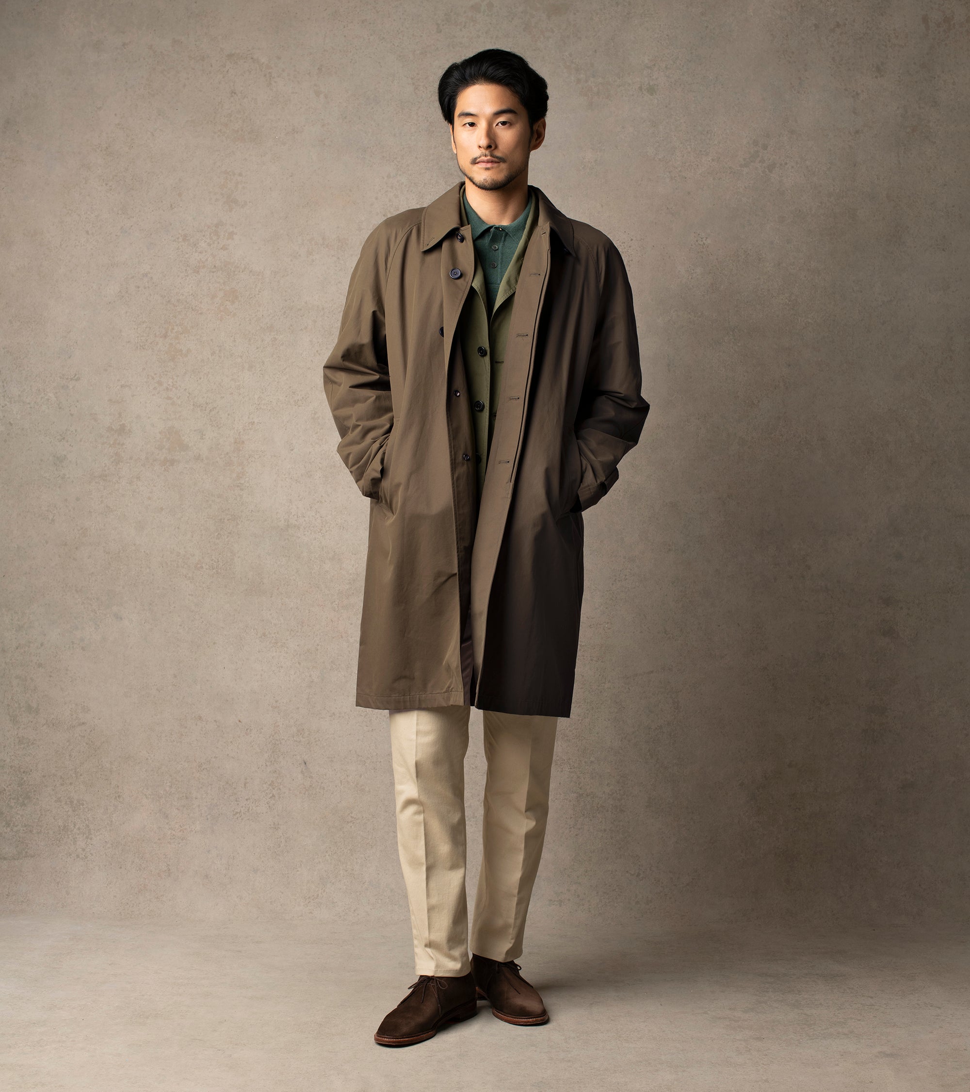 Trunk Harding Cotton Blend Raincoat: Olive