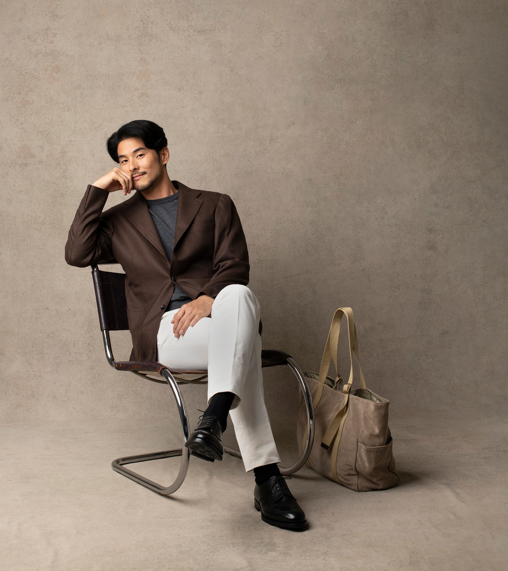 Felisi for Trunk Suede Adjustable Tote Bag: Beige