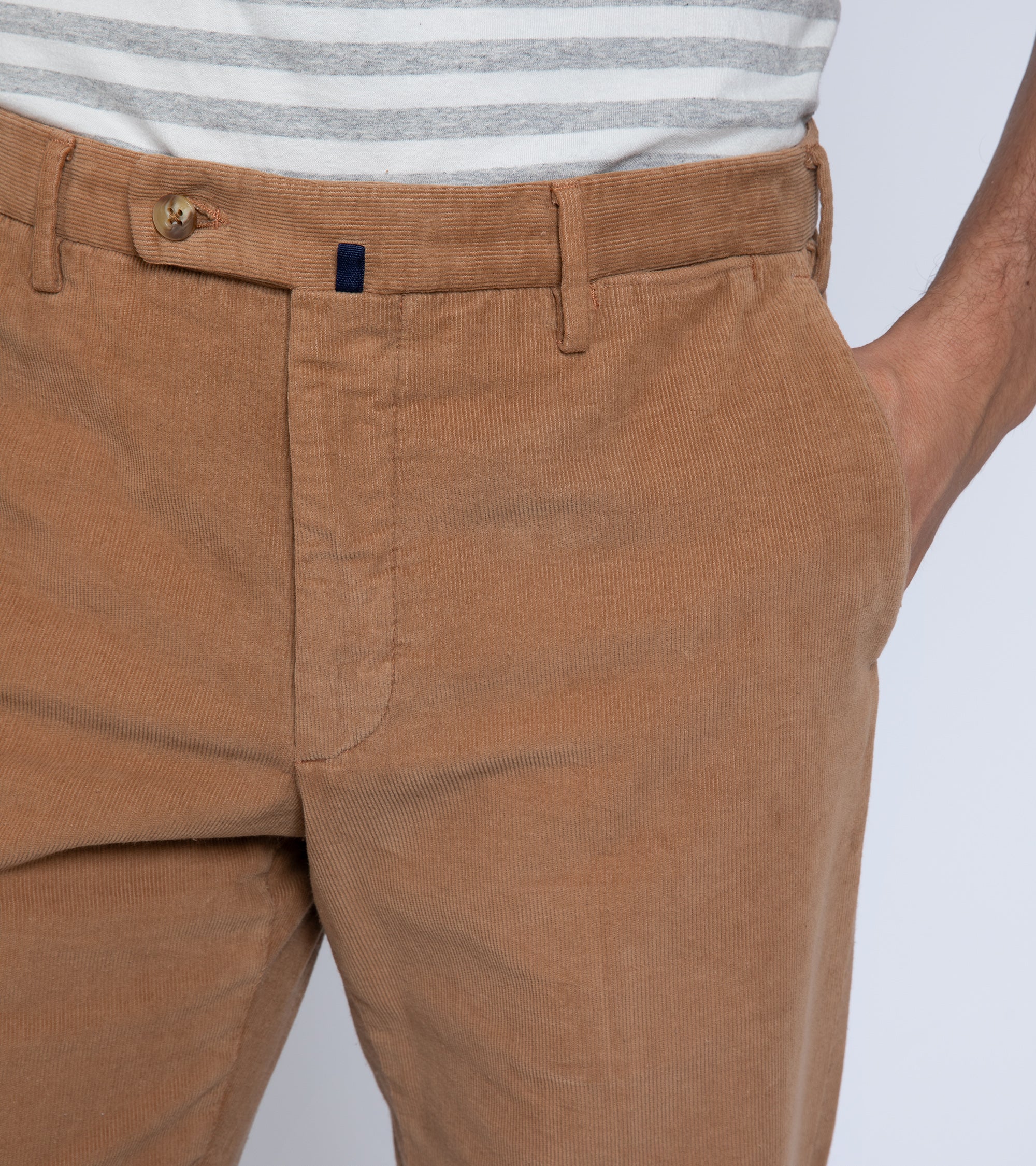 Incotex Regular Baby Cord Trousers: Tan