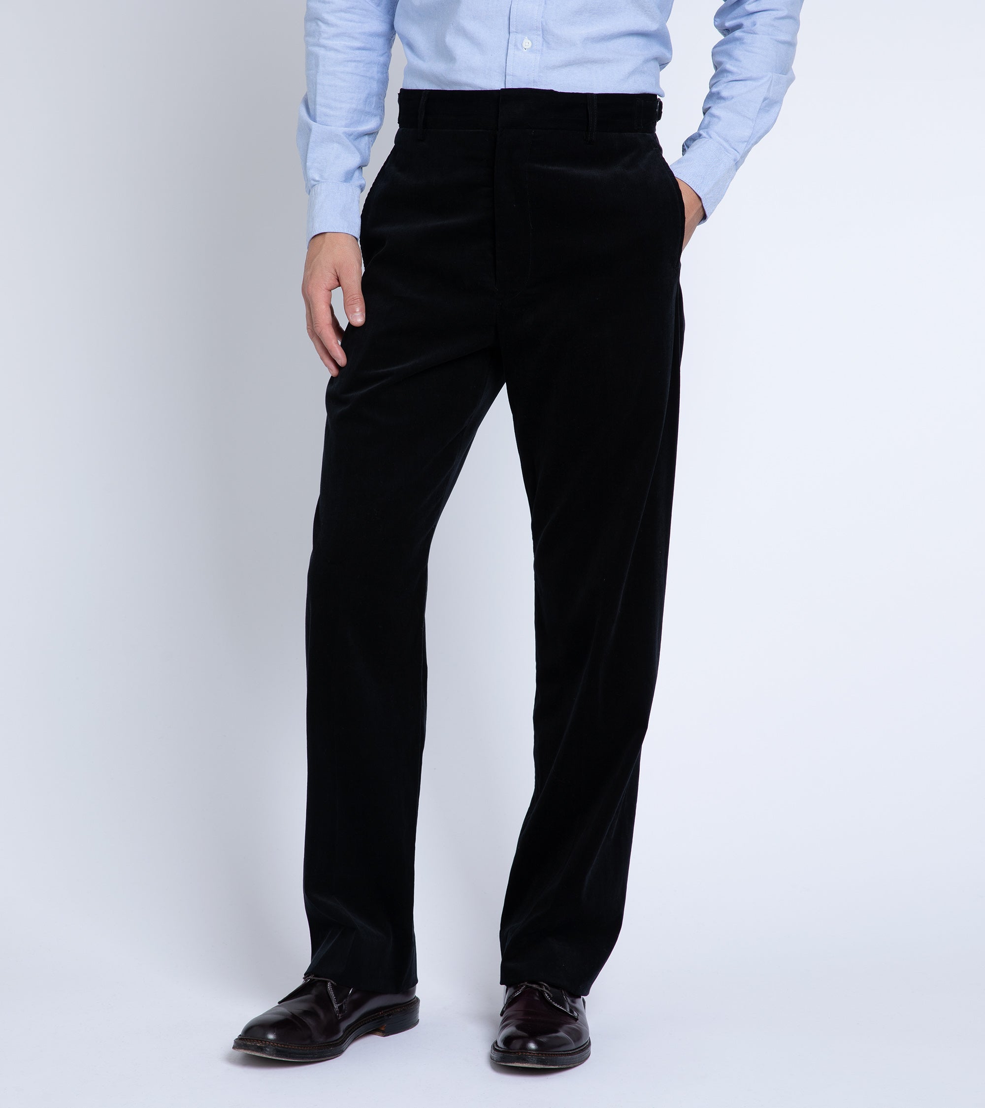 Kaptain Sunshine Corduroy Scottish Trousers: Dull Black