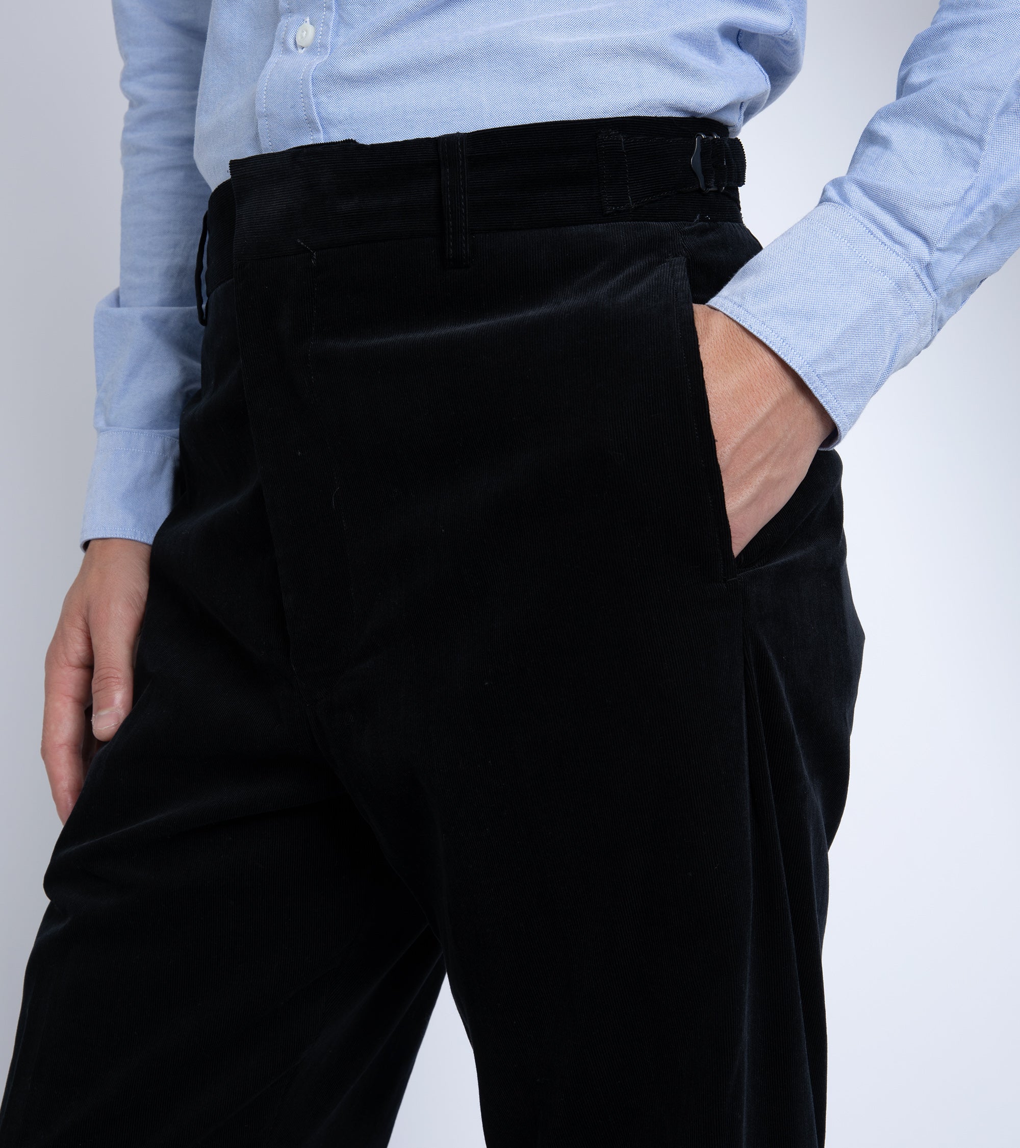 Kaptain Sunshine Corduroy Scottish Trousers: Dull Black