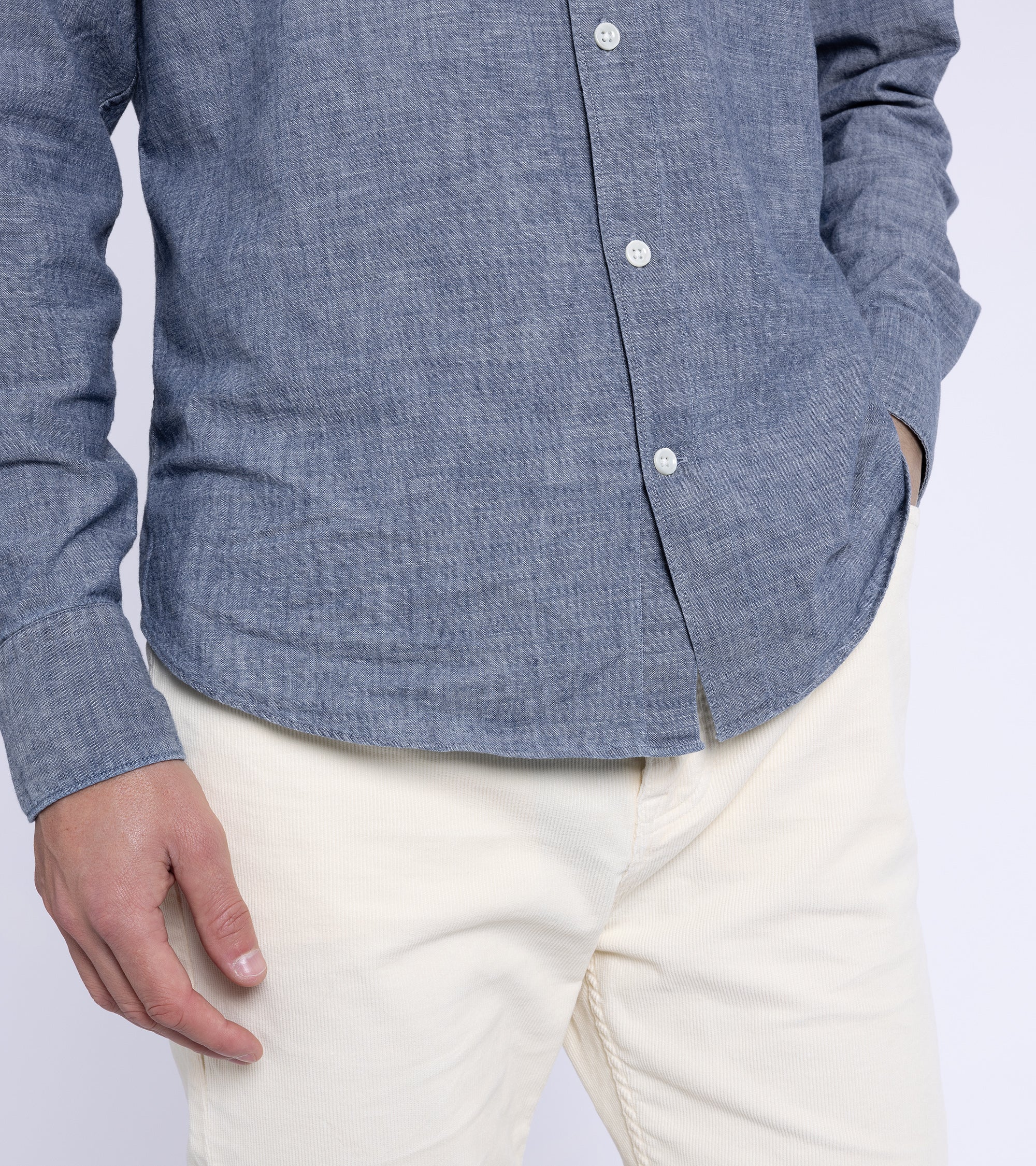 Trunk Duke Corduroy 5 Pocket Trousers: Off White