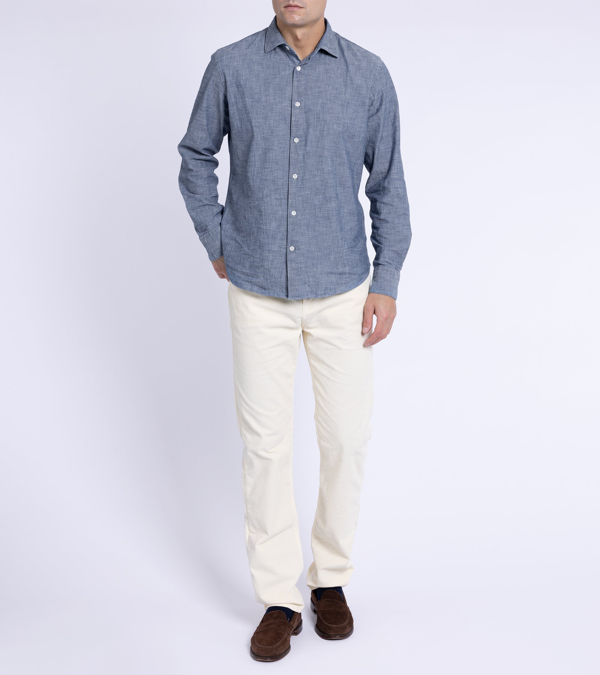 Trunk Duke Corduroy 5 Pocket Trousers: Off White