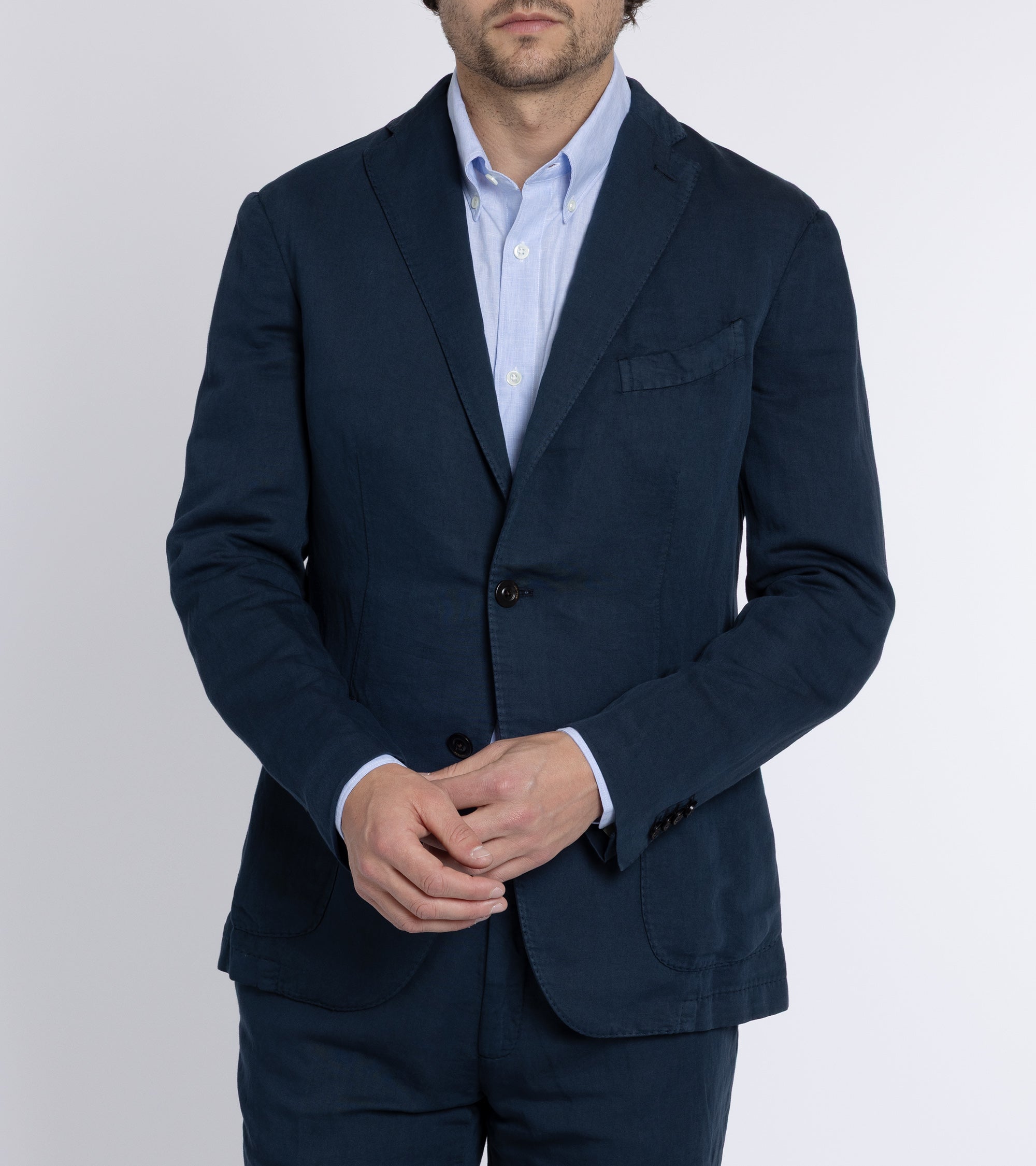 Boglioli Cotton Linen K Jacket: Navy