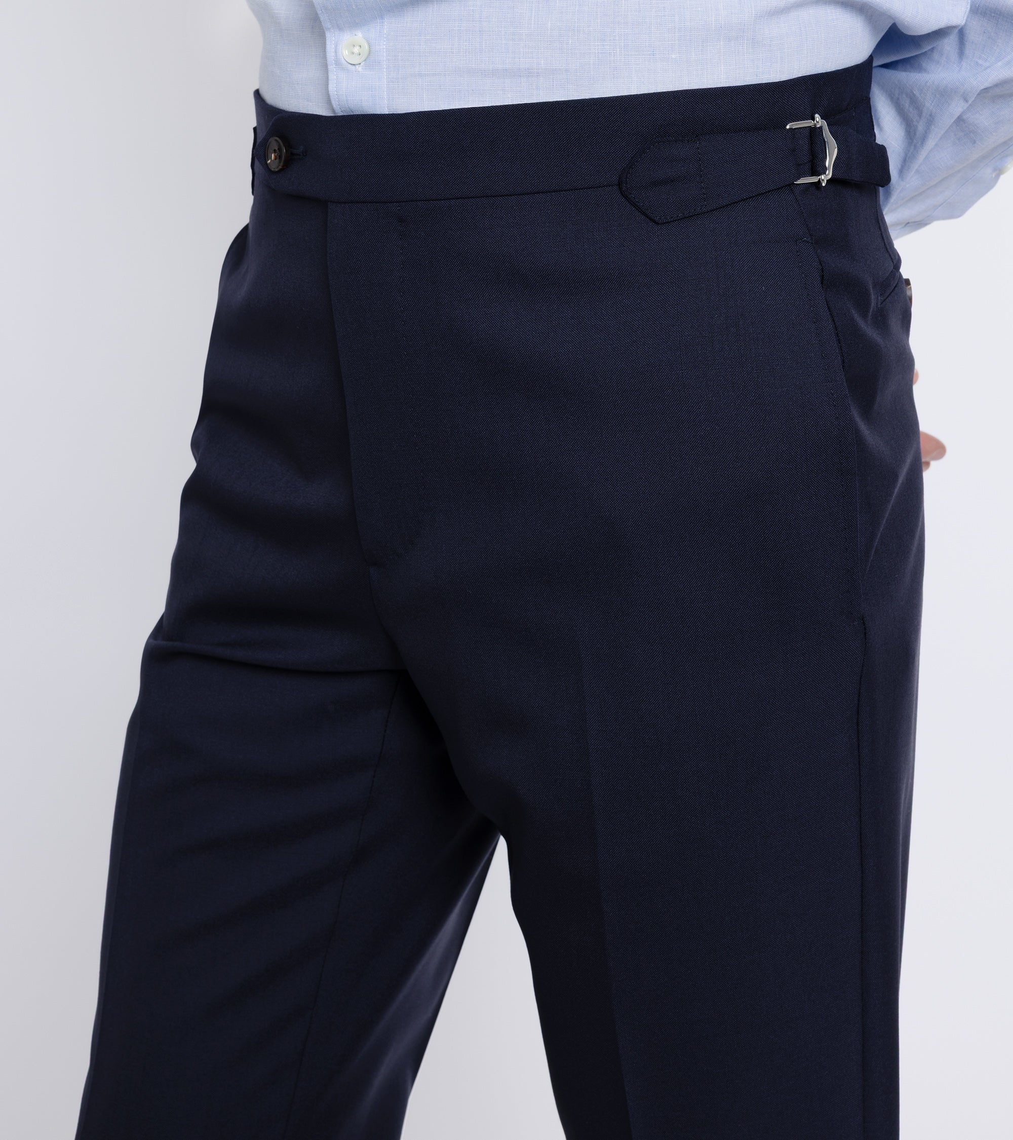 Trunk Walbrook Wool Fresco Suit Trousers: Navy