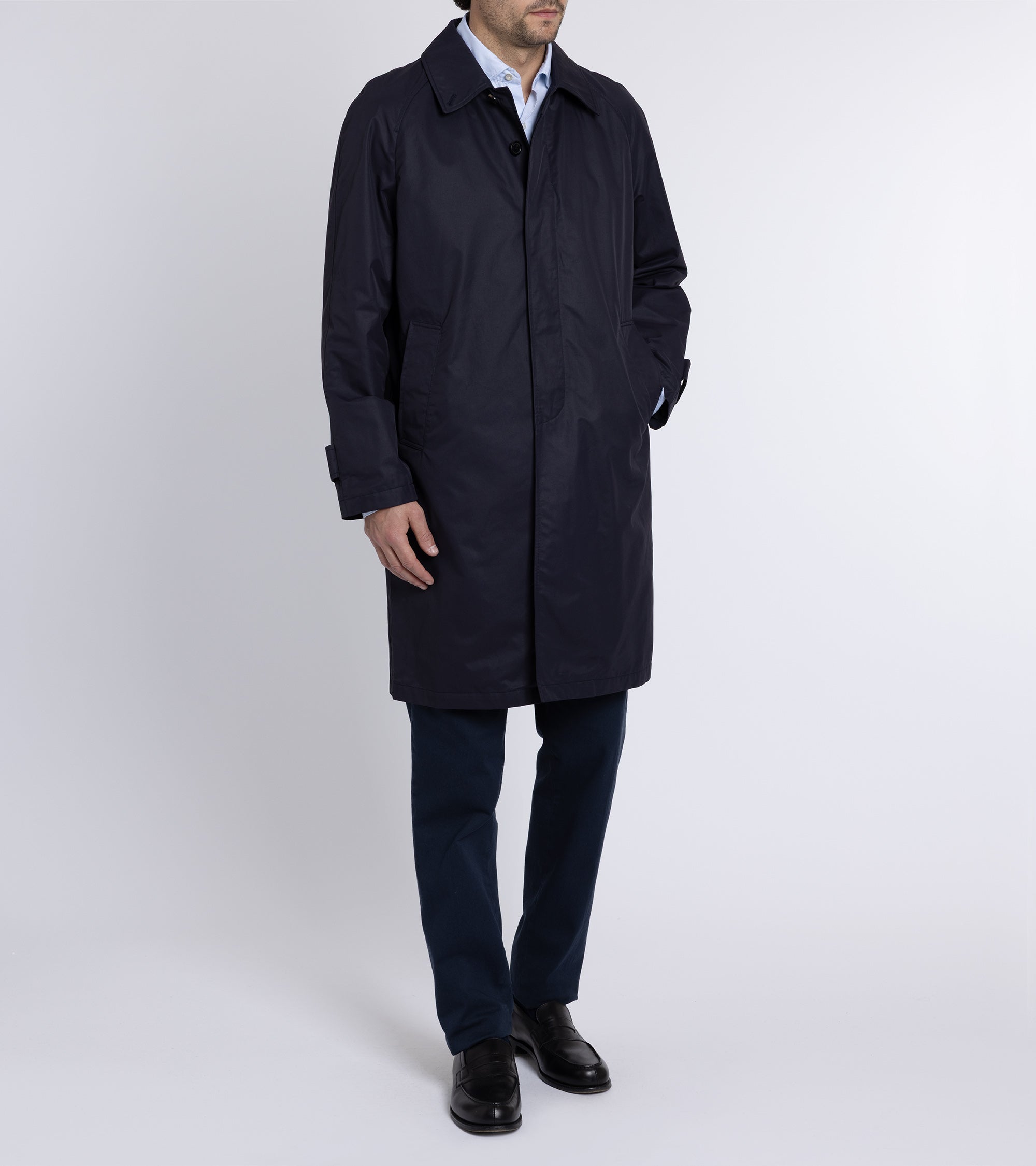 Trunk Harding Cotton Blend Raincoat: Navy