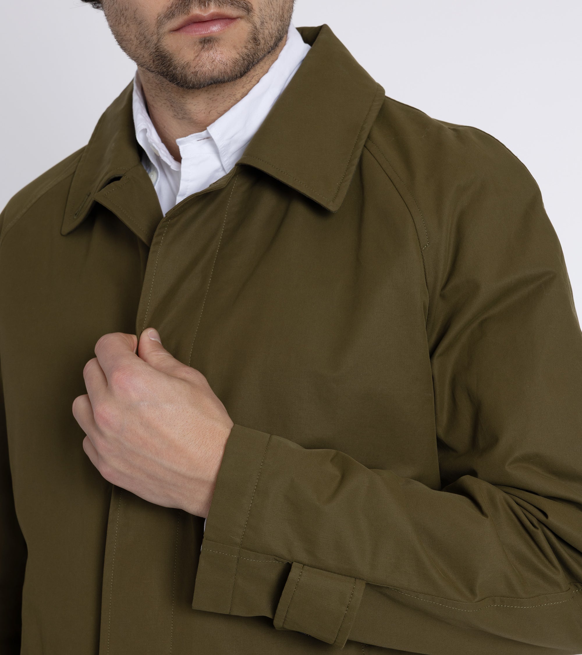 Trunk Harding Cotton Blend Raincoat: Olive
