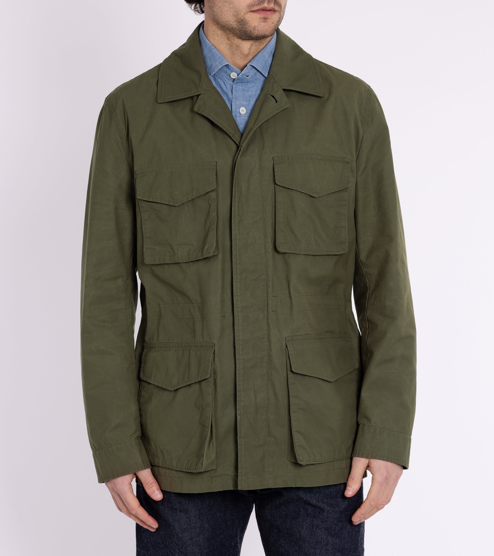 Trunk Blandford Waxed Cotton Field Jacket: Dark Olive
