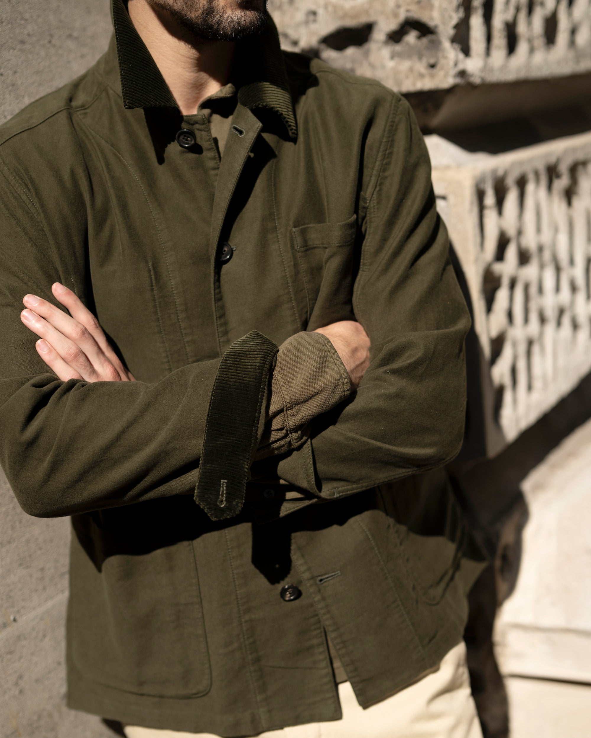 Trunk Coleman Cotton Moleskin Chore Jacket: Olive