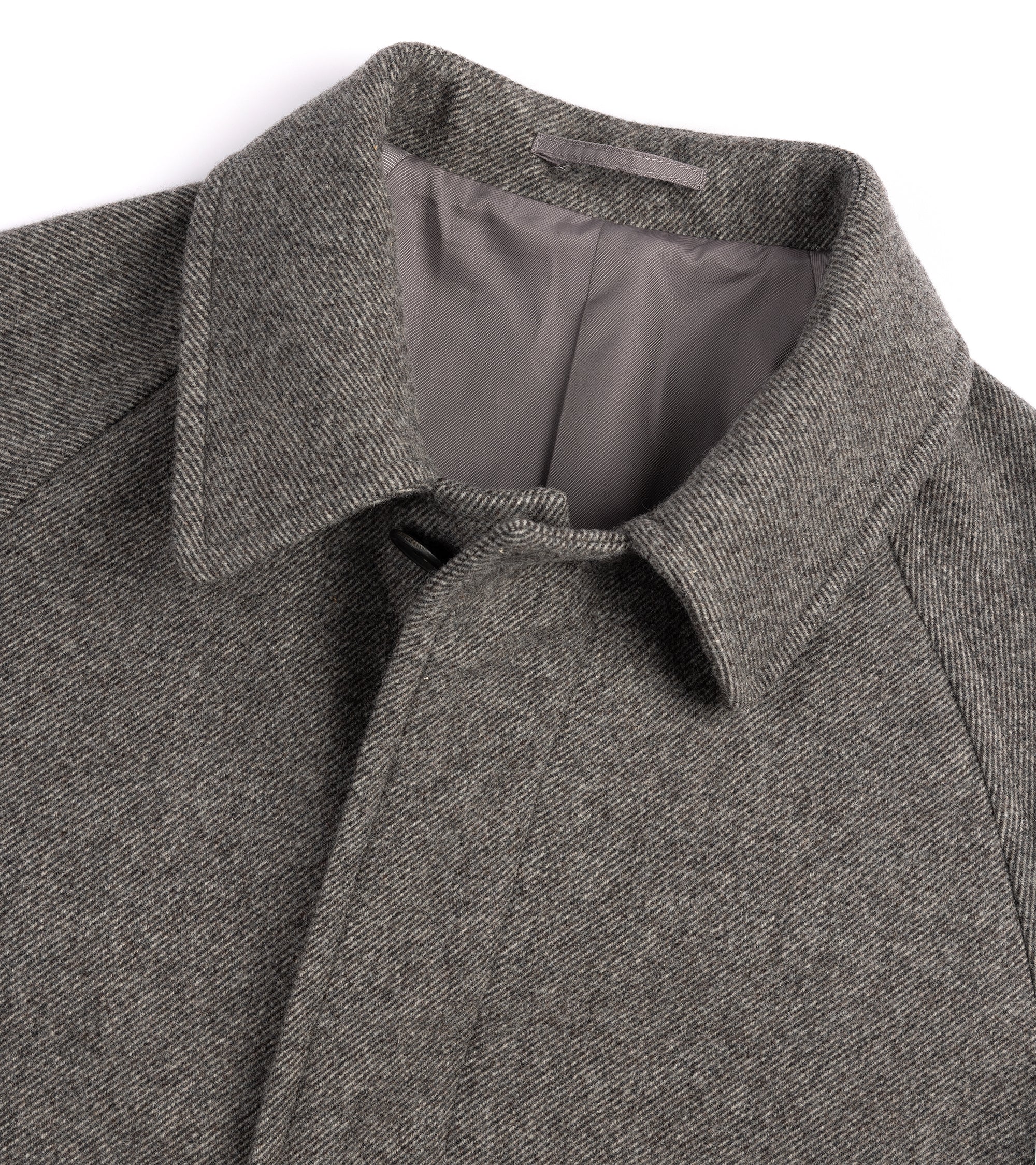 Trunk Devonshire Fox Brothers Wool Twill Overcoat: Warm Grey
