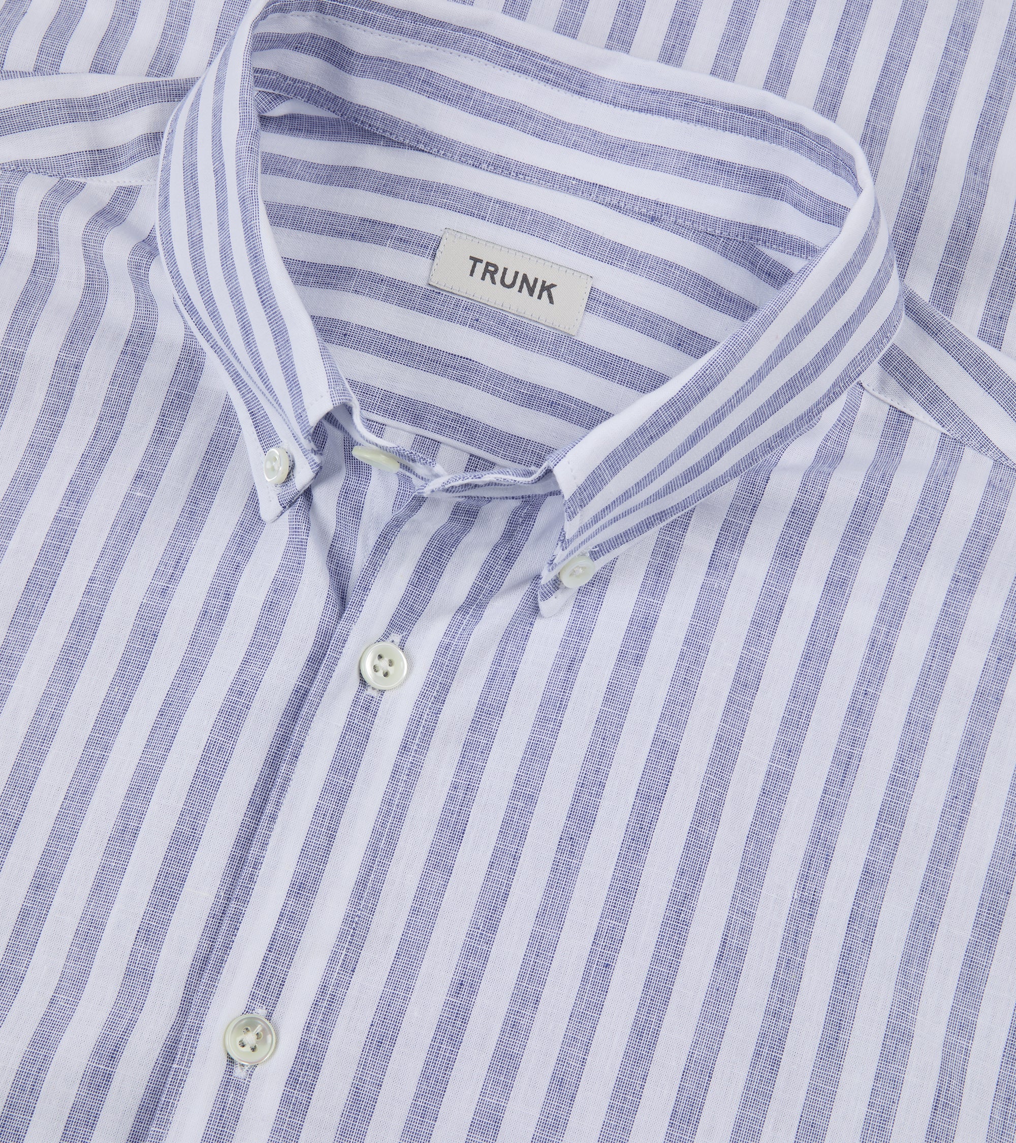 Trunk Eldon Cotton Linen Stripe Shirt: Dark Blue