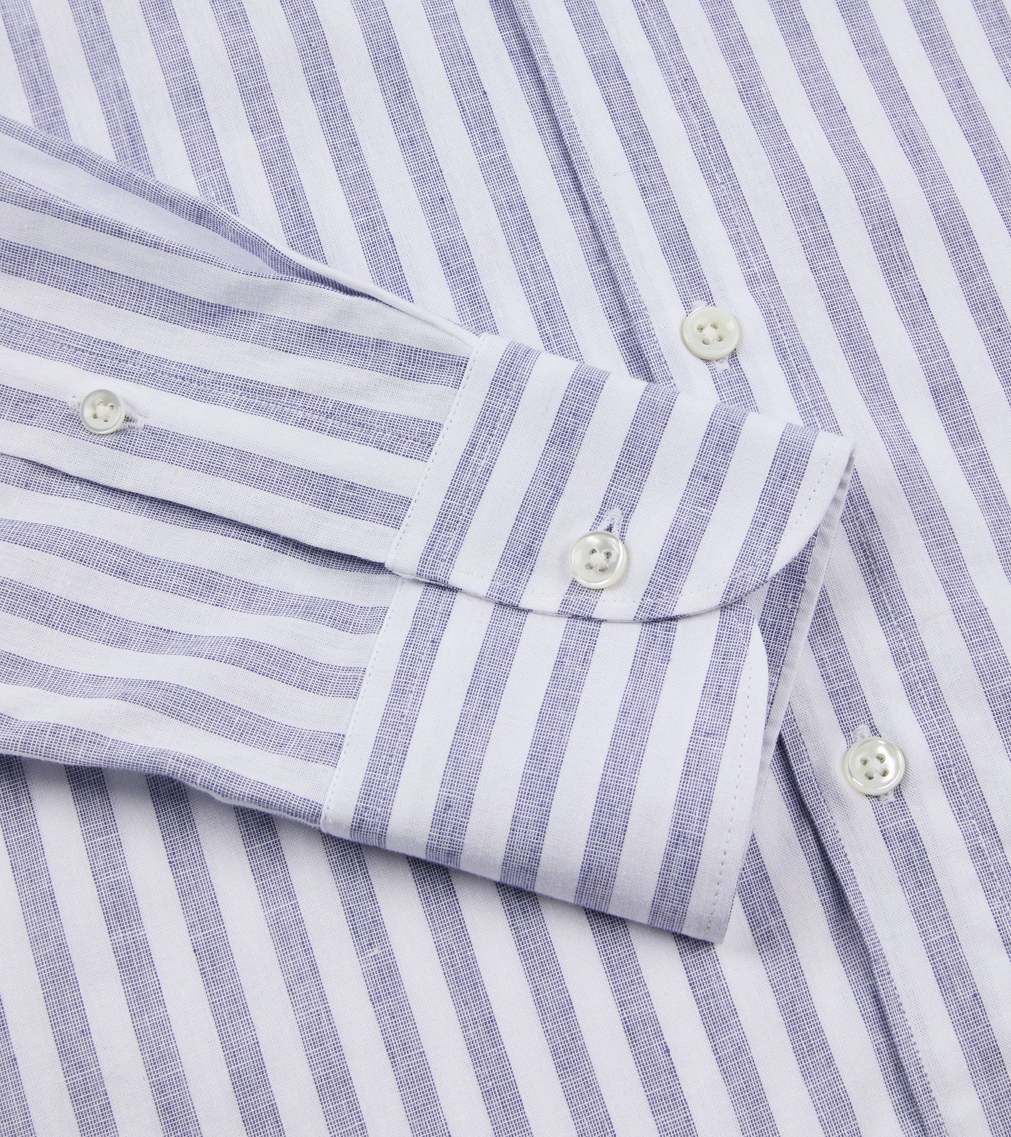 Trunk Eldon Cotton Linen Stripe Shirt: Dark Blue