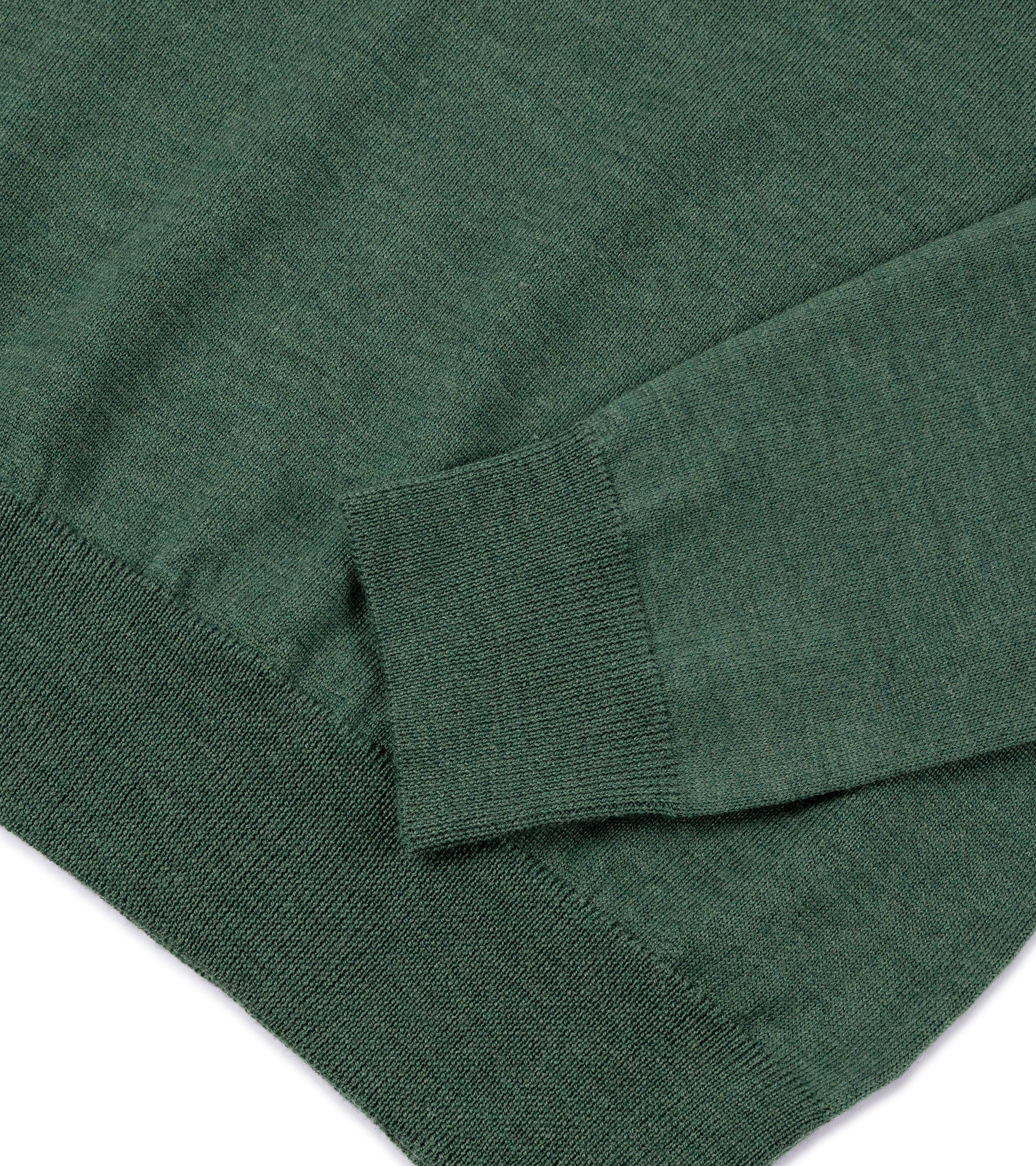 Trunk Enford Merino Knit Long Sleeve Polo Shirt: Green Grey