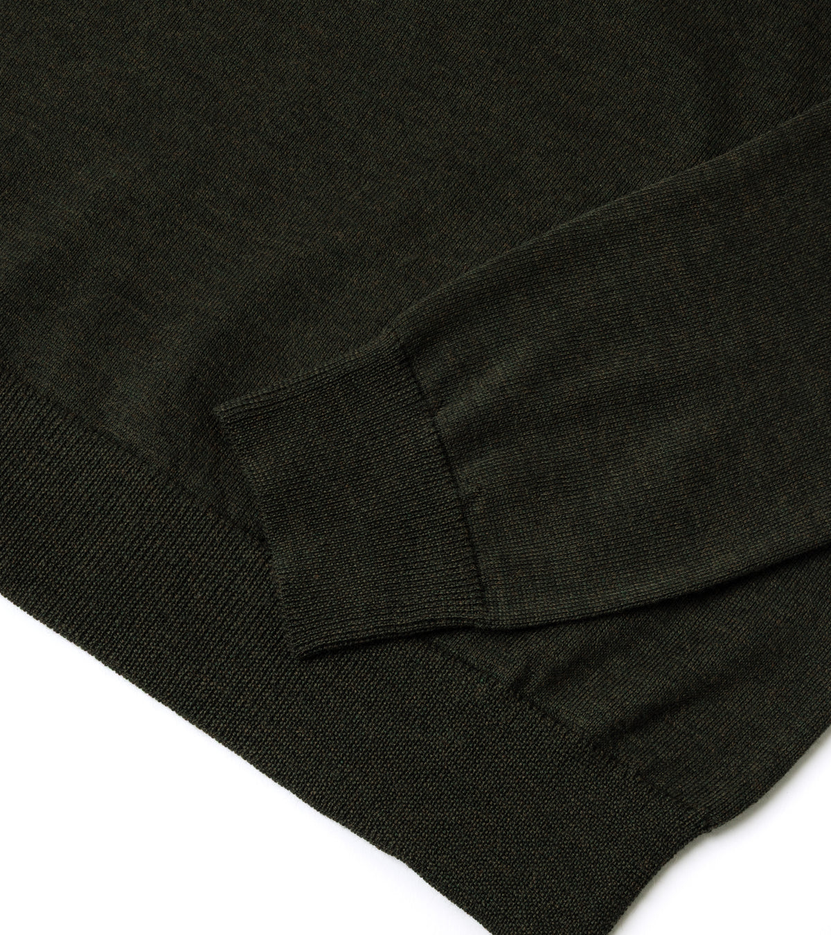 Trunk Enford Merino Knit Long Sleeve Polo Shirt: Loden Green