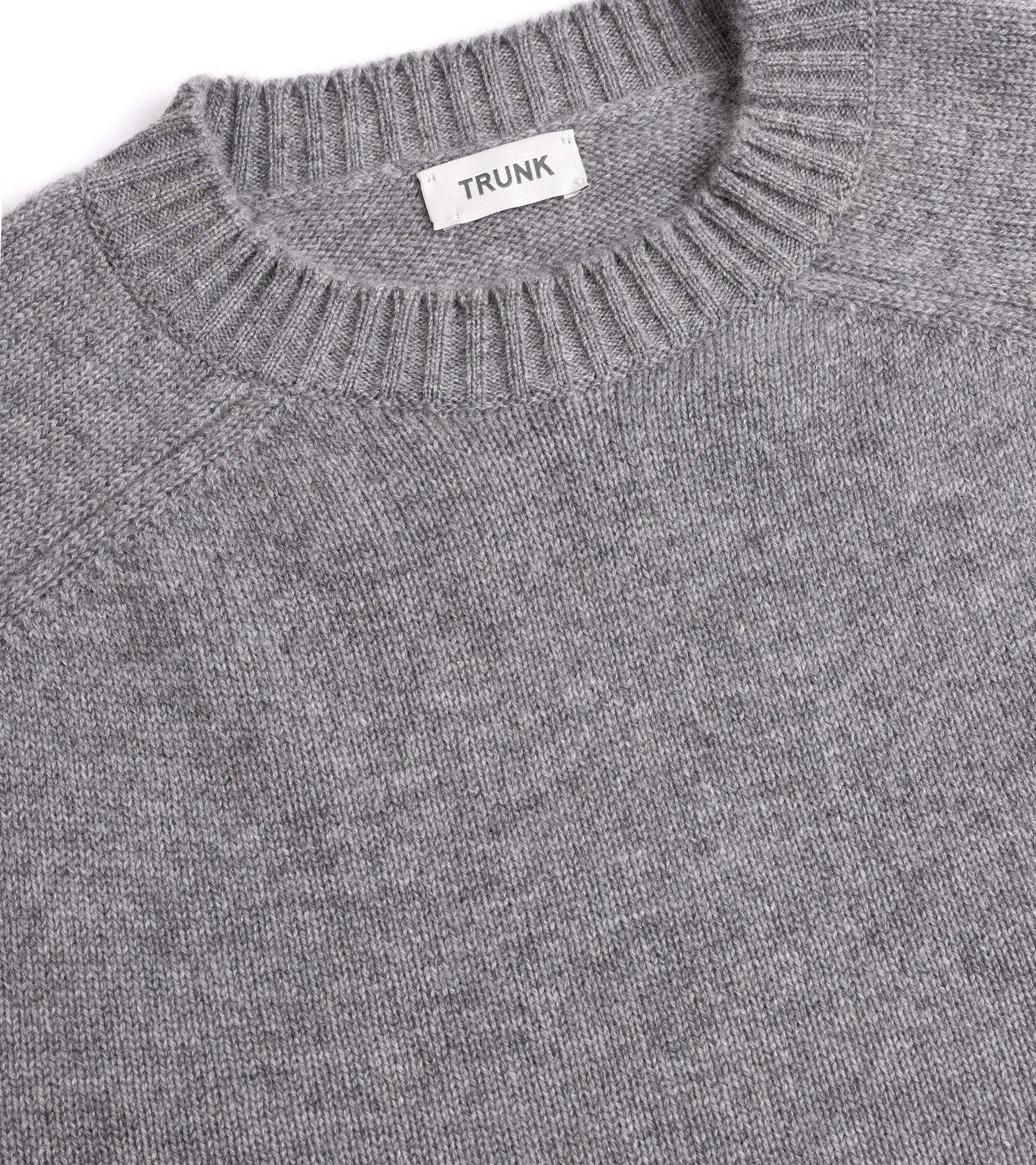 Trunk Fleet Cashmere Crew Neck Sweater: Grey