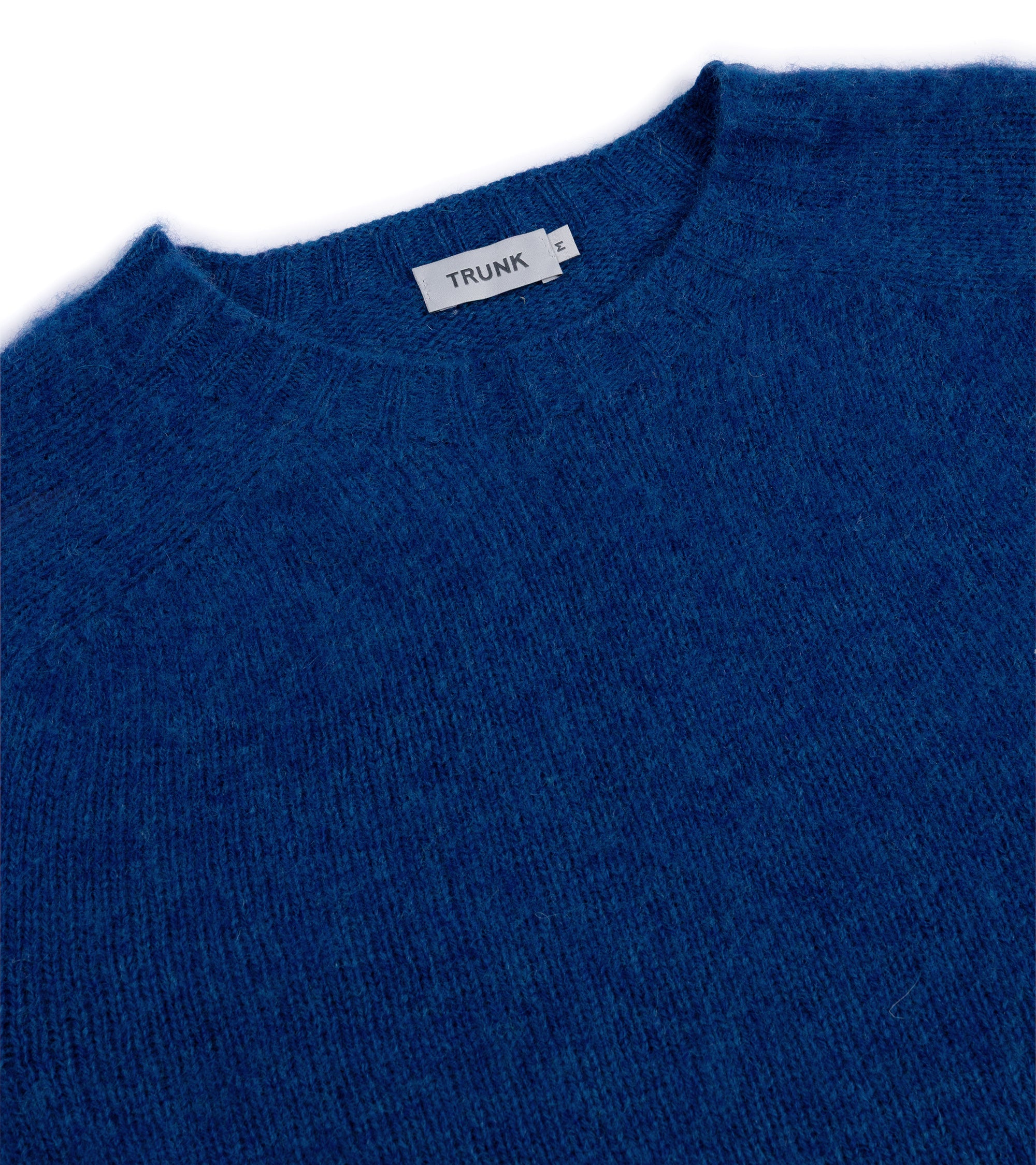 Trunk Goswell Brushed Lambswool Crew Neck Sweater: Azure Blue