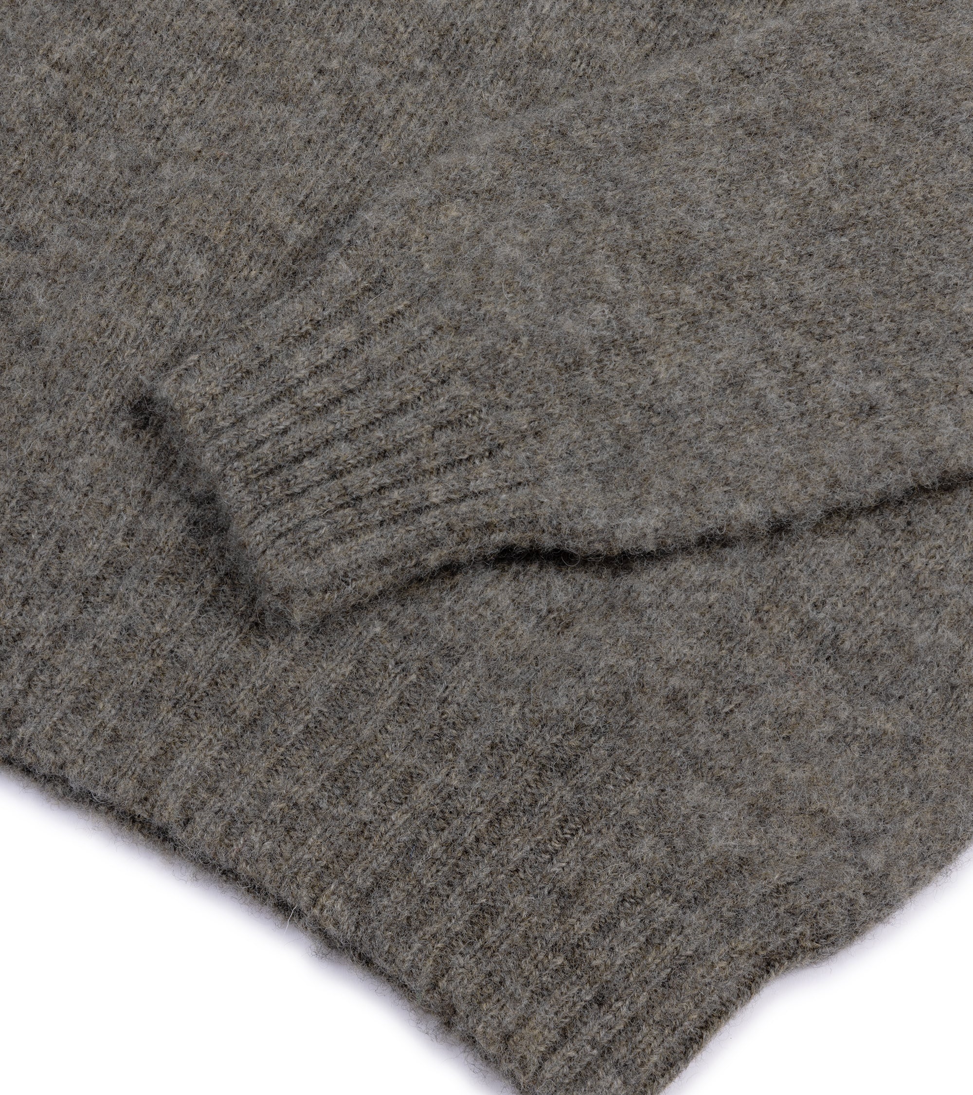 Trunk Goswell Brushed Lambswool Crew Neck Sweater: Dark Natural