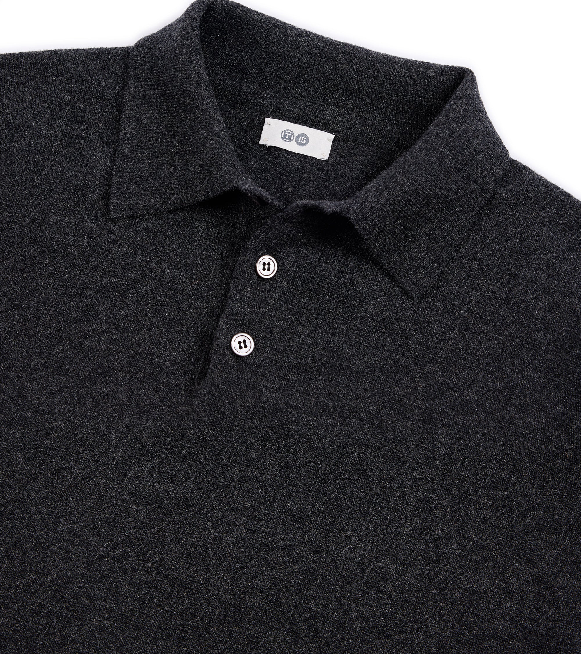 Trunk Hayne Cashmere Knit Polo Shirt: Charcoal