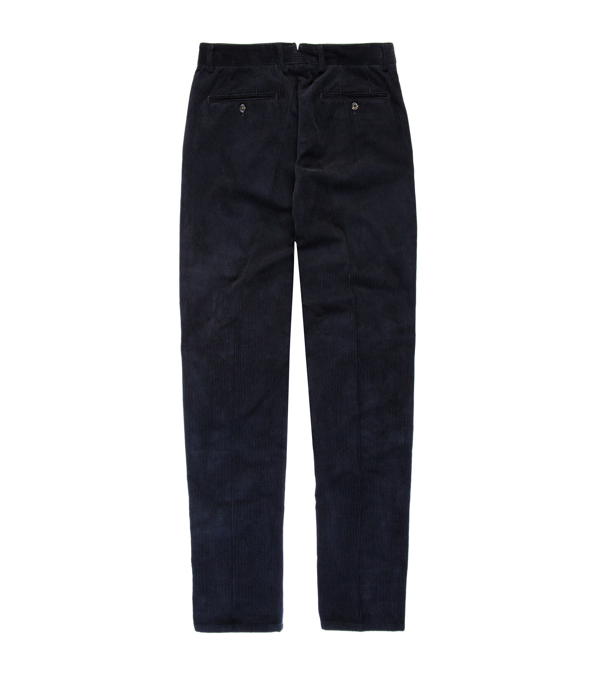 Trunk Hollen Single Pleat Corduroy Trousers: Navy