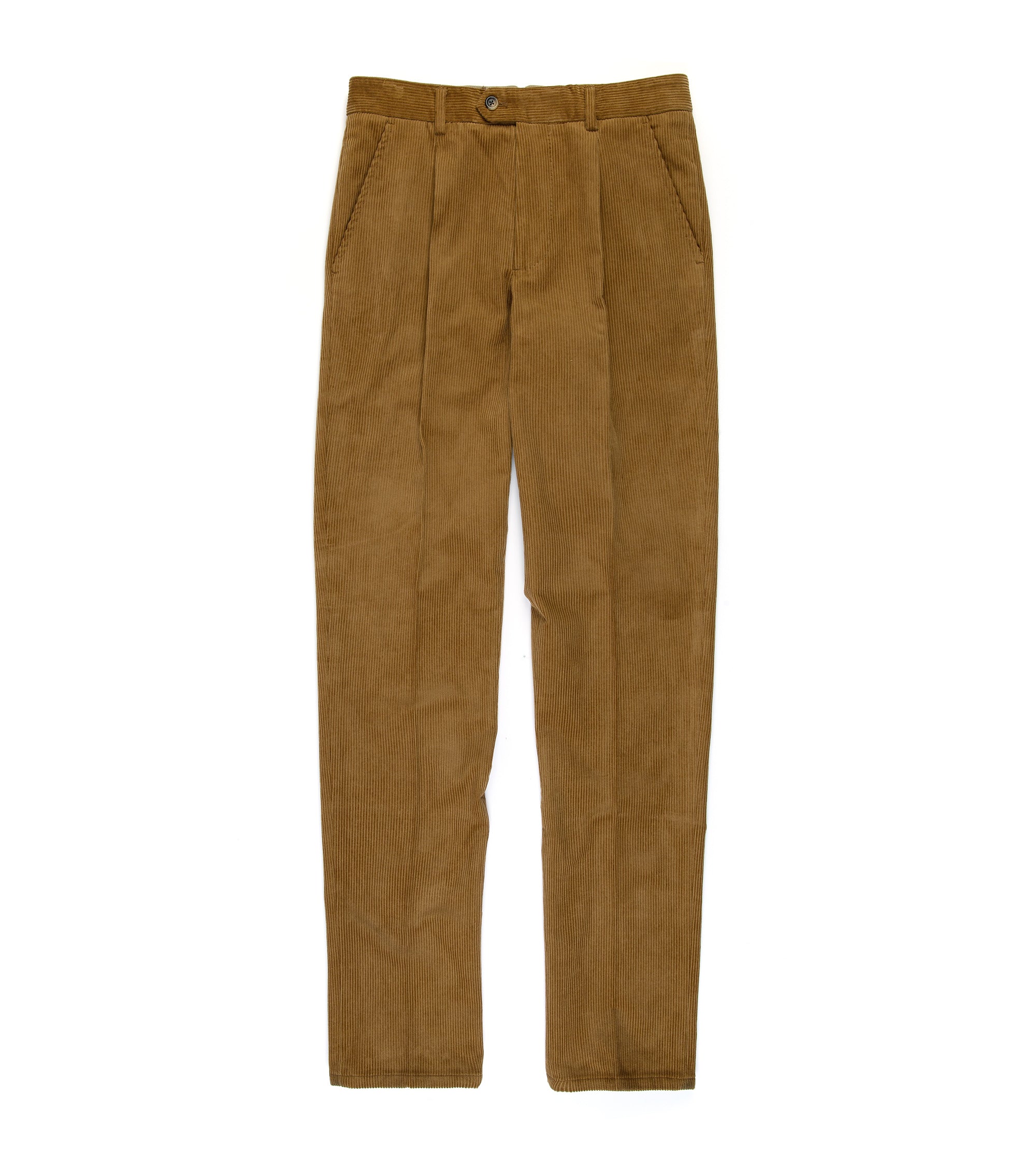 Trunk Hollen Single Pleat Corduroy Trousers: Tan