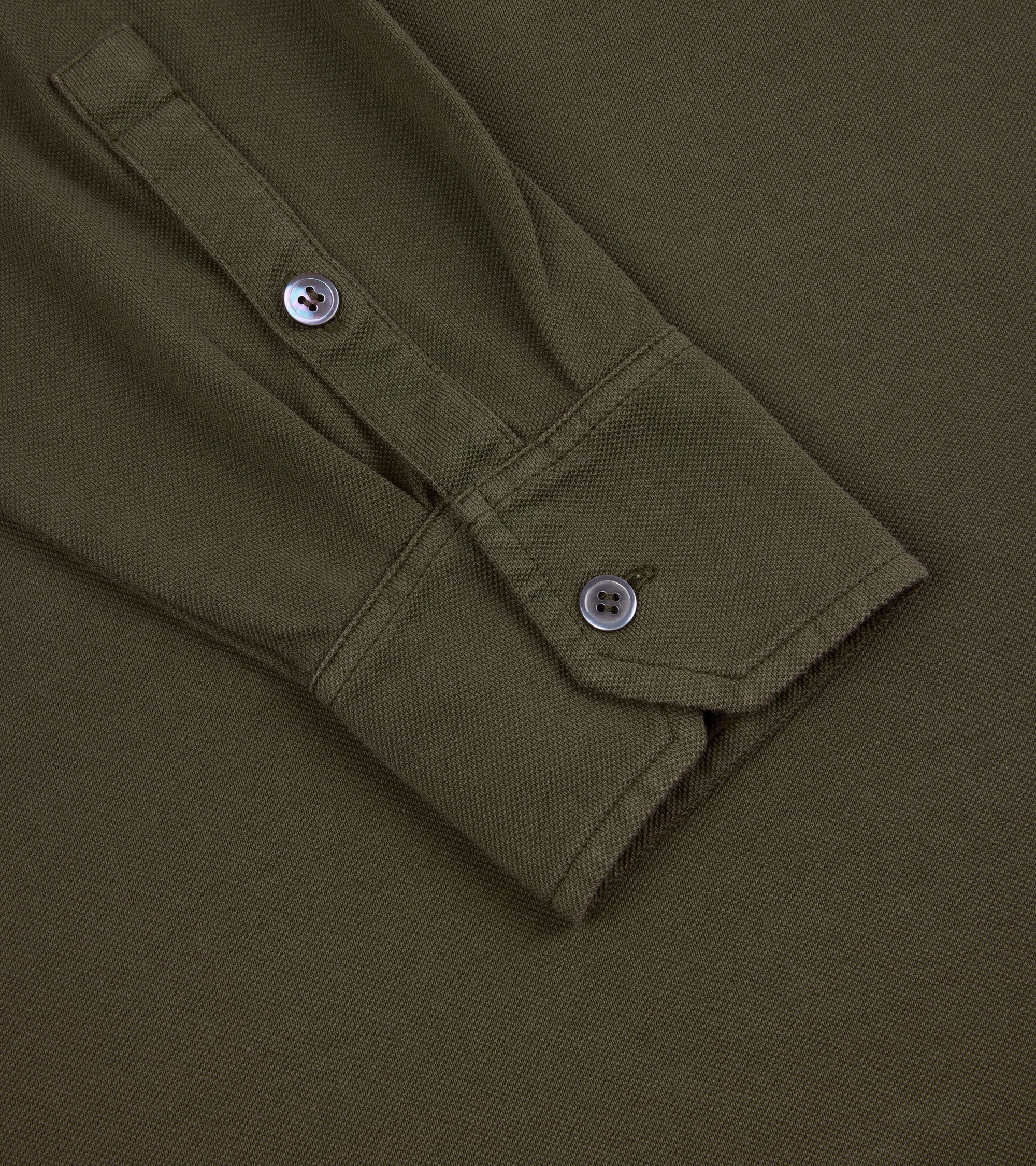 Trunk Moxon Long Sleeve Polo Shirt: Olive Moss
