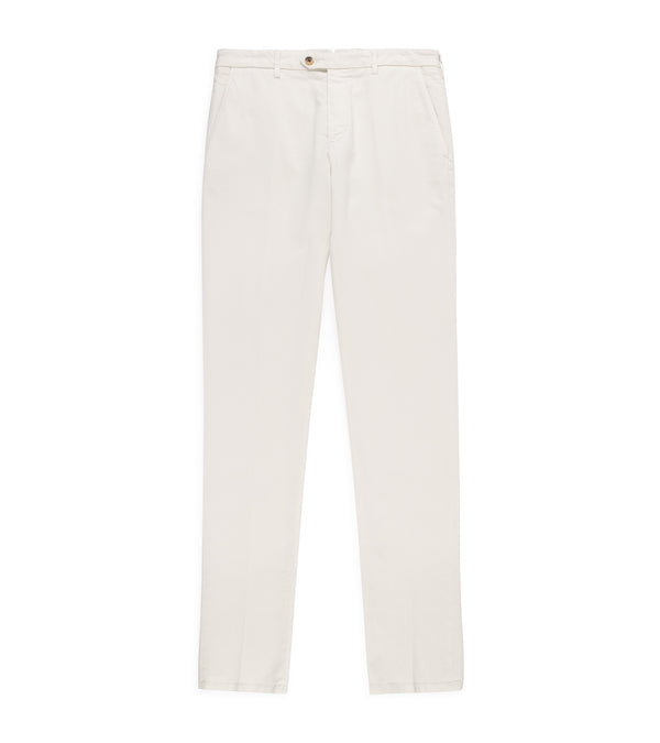 Trunk Palmer Flat Front Cotton Twill Trousers: Bone