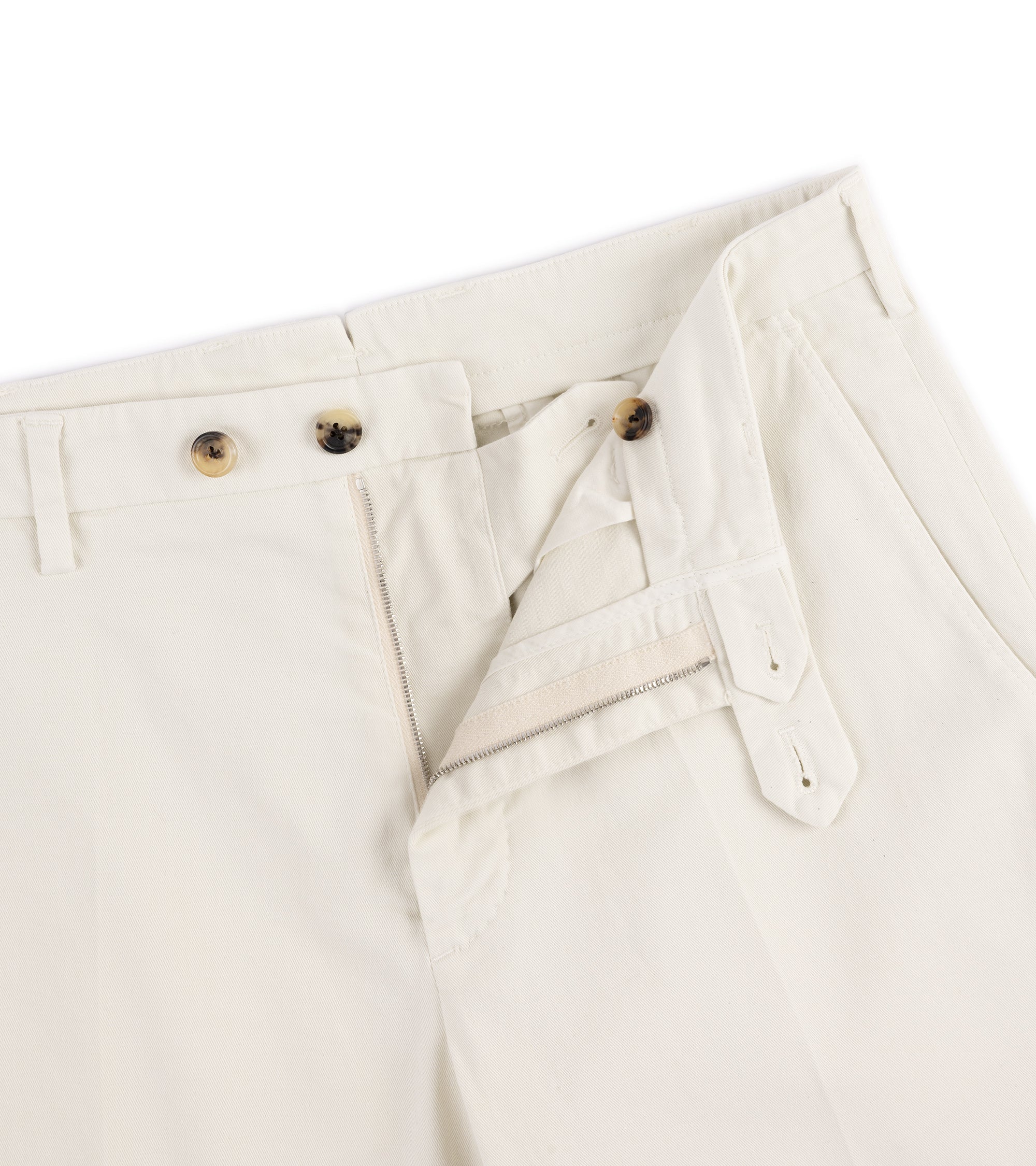 Trunk Palmer Flat Front Cotton Twill Trousers: Bone