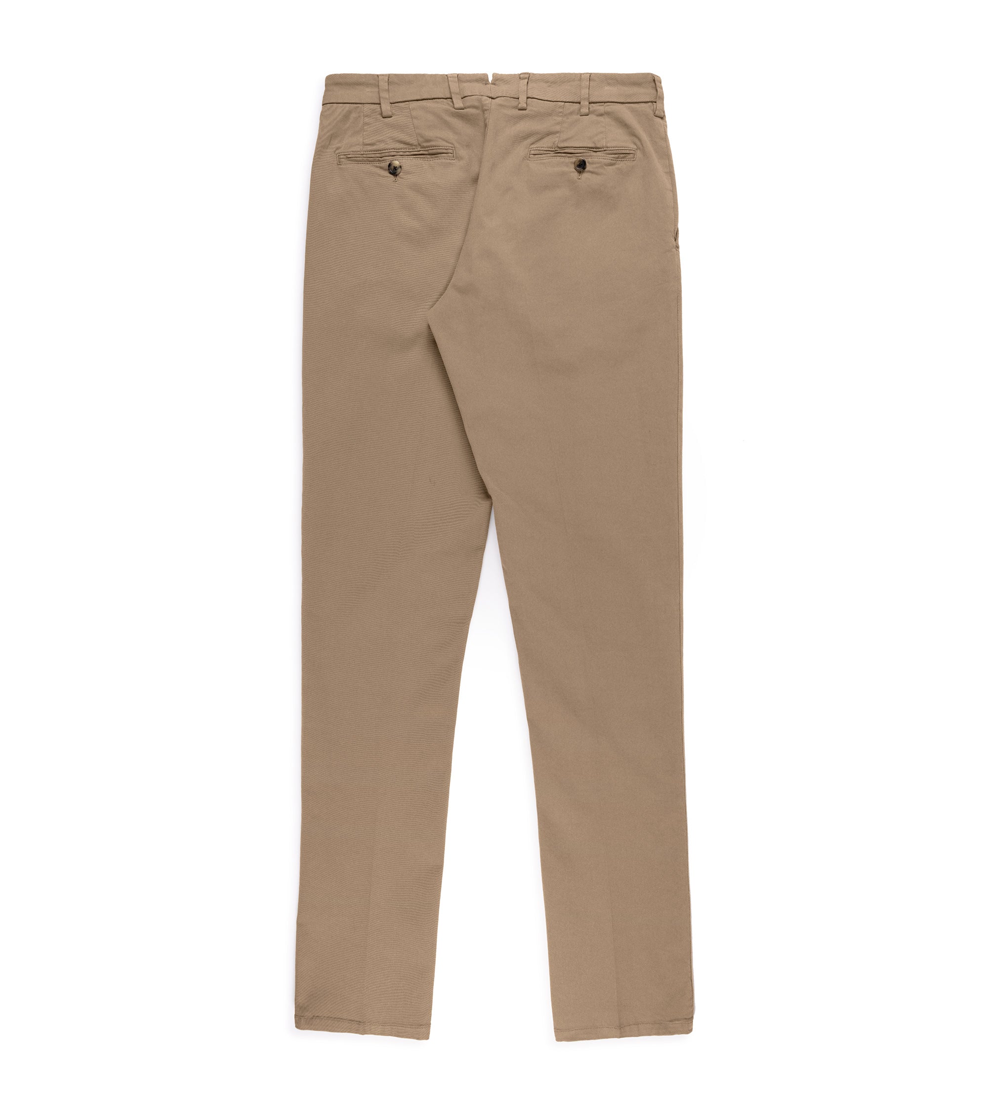 Trunk Palmer Flat Front Cotton Twill Trousers: Dark Beige