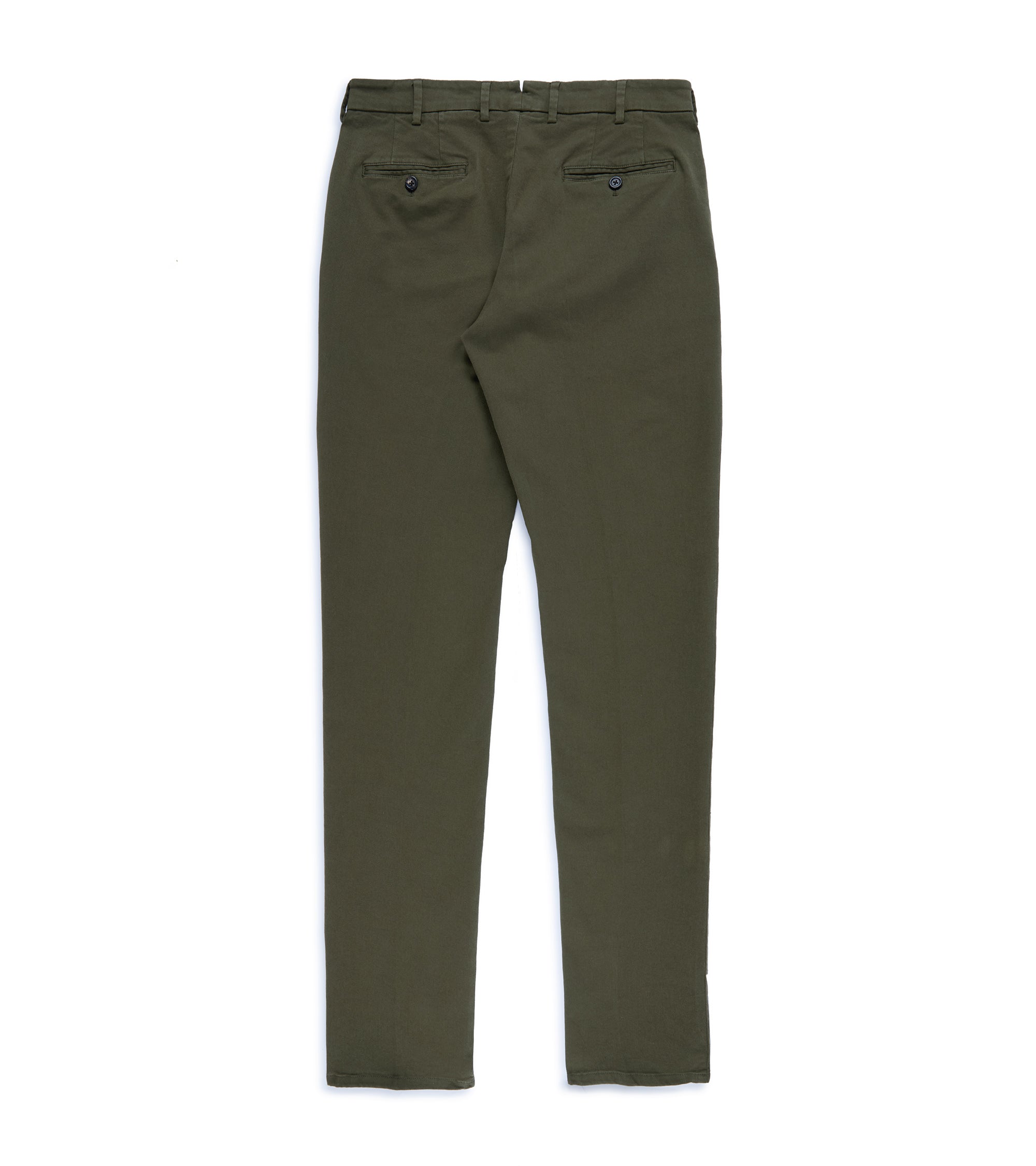 Trunk Palmer Flat Front Cotton Twill Trousers: Olive