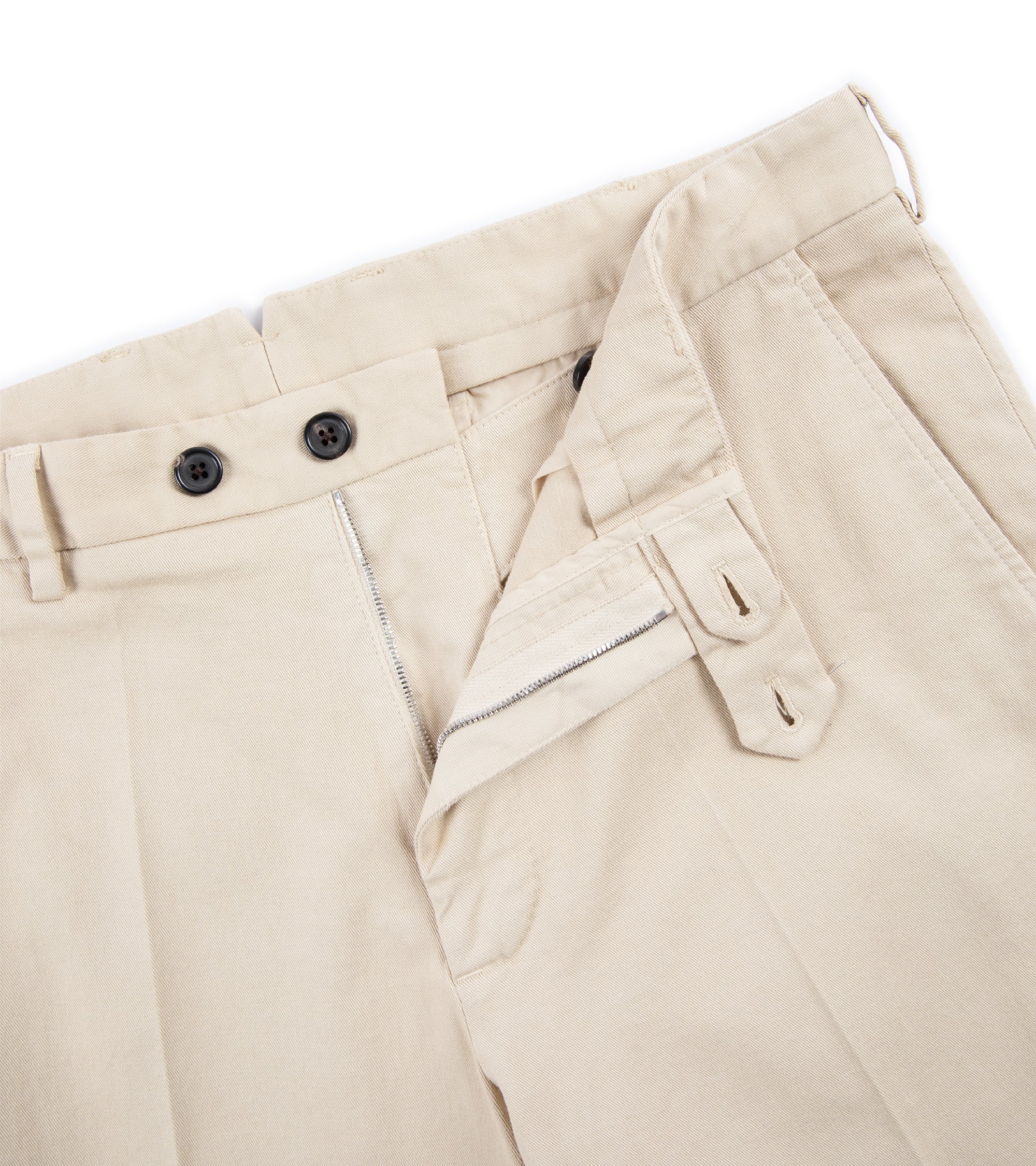 Trunk Palmer Flat Front Cotton Twill Trousers: Sand