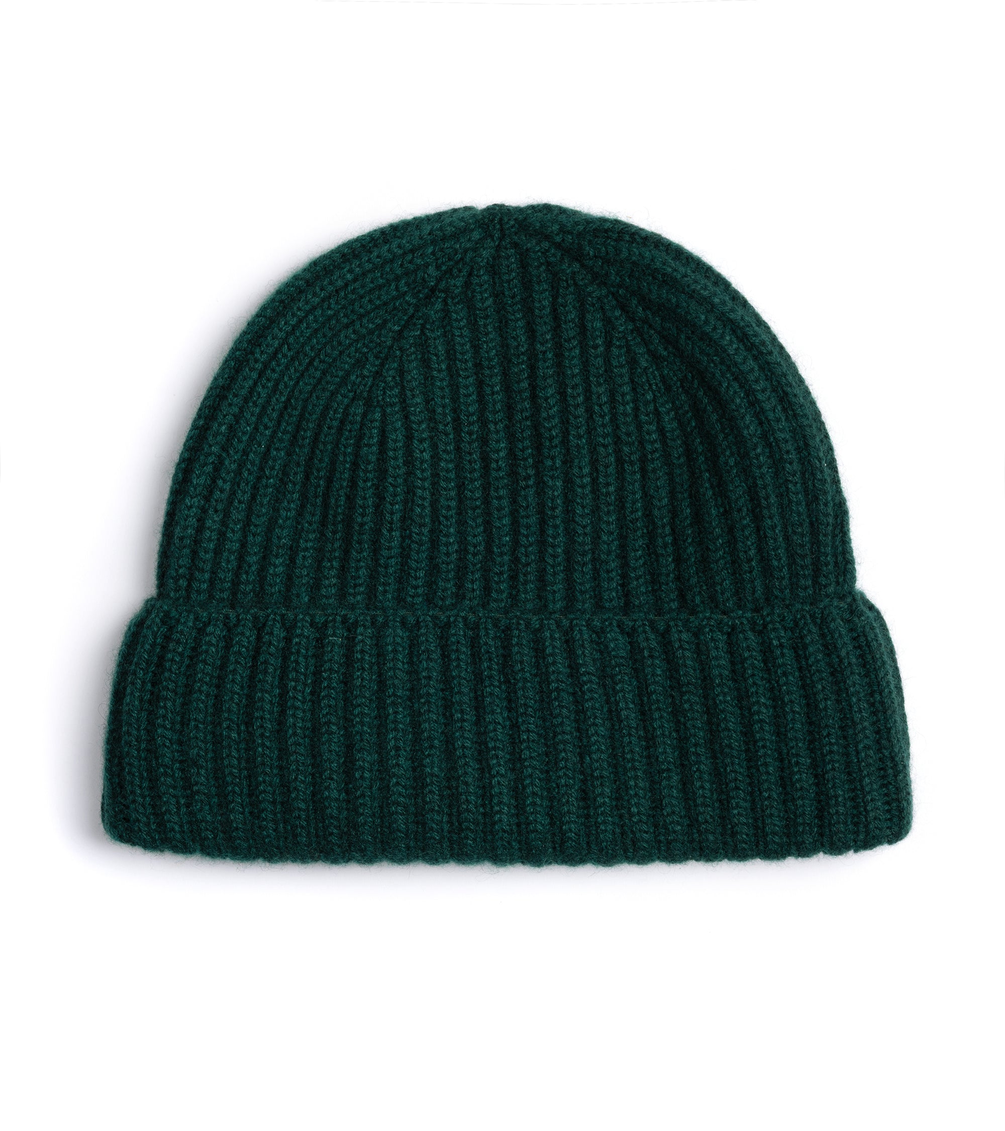 Trunk Seamless Ribbed Cashmere Beanie: Bottle Green