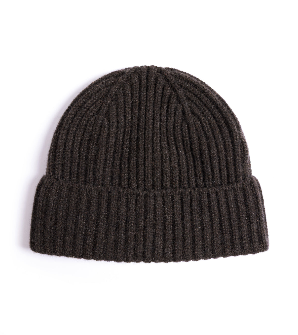 Trunk Seamless Ribbed Cashmere Beanie: Dark Chocolate