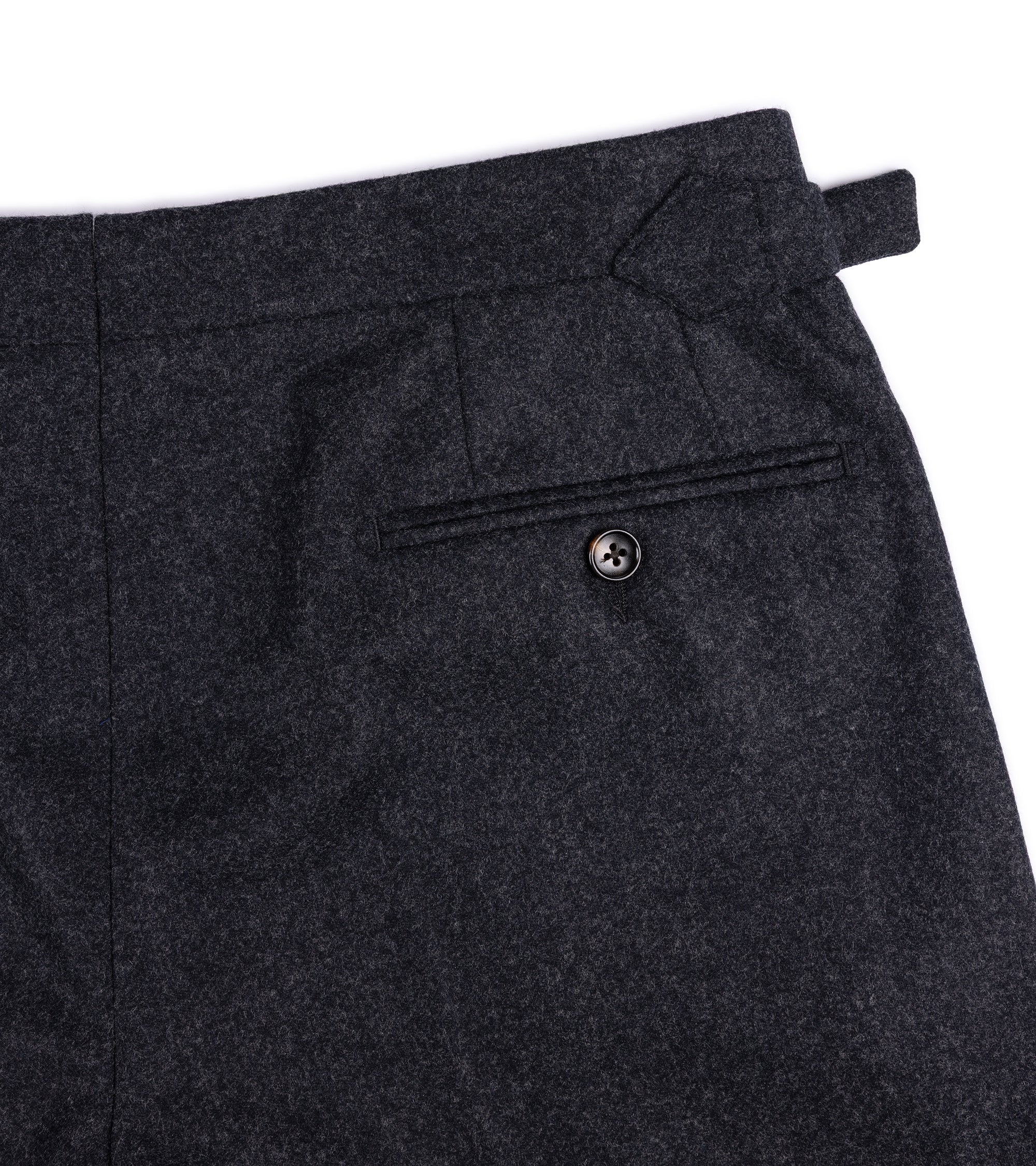 Trunk Warwick Wool Flannel Trousers: Charcoal