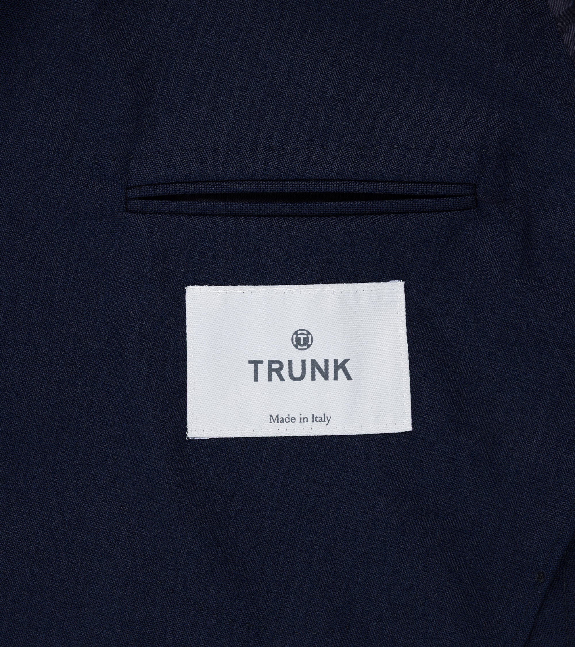 Trunk Webb Tropical Wool Double Breasted Jacket: Navy