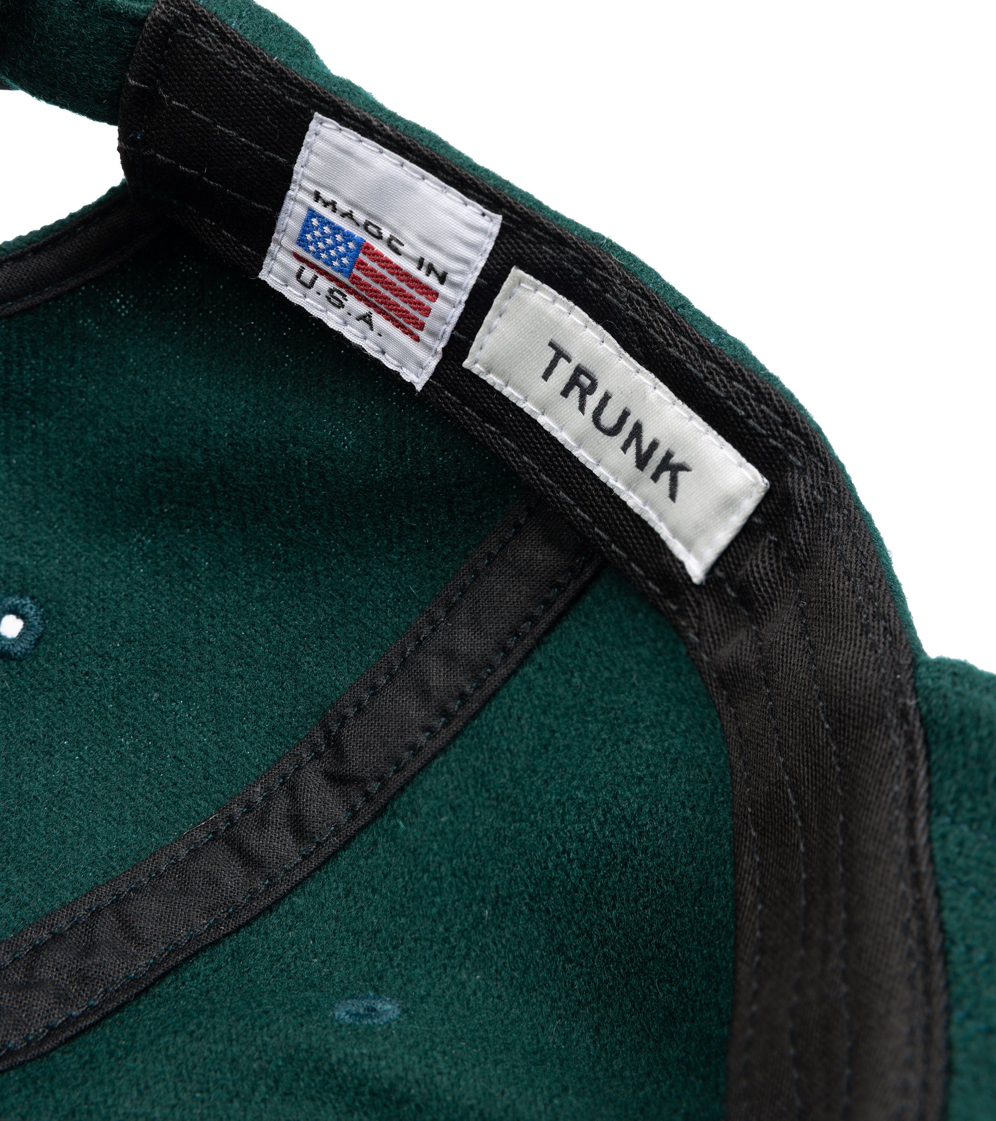 Trunk Wool Flannel Baseball Cap: Dark Green