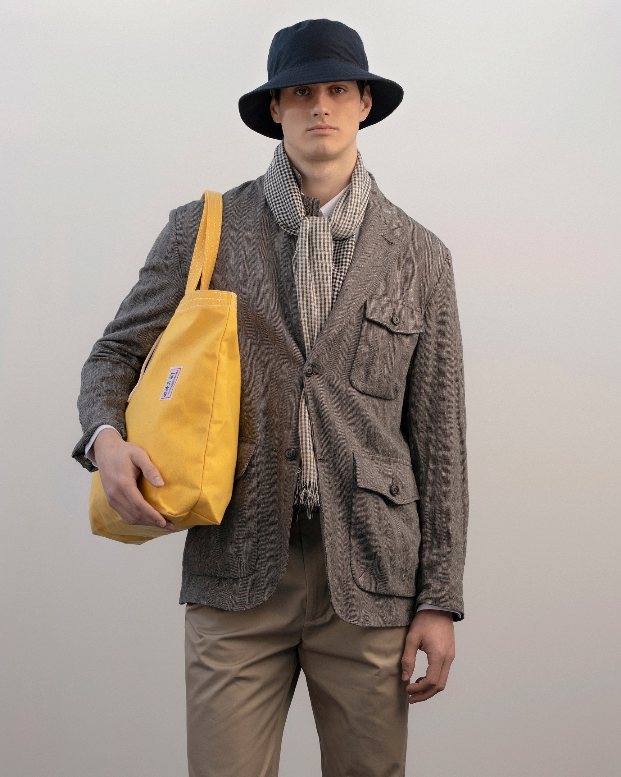 East Harbour Surplus Chester Cotton Linen Herringbone Sport Jacket: Grey