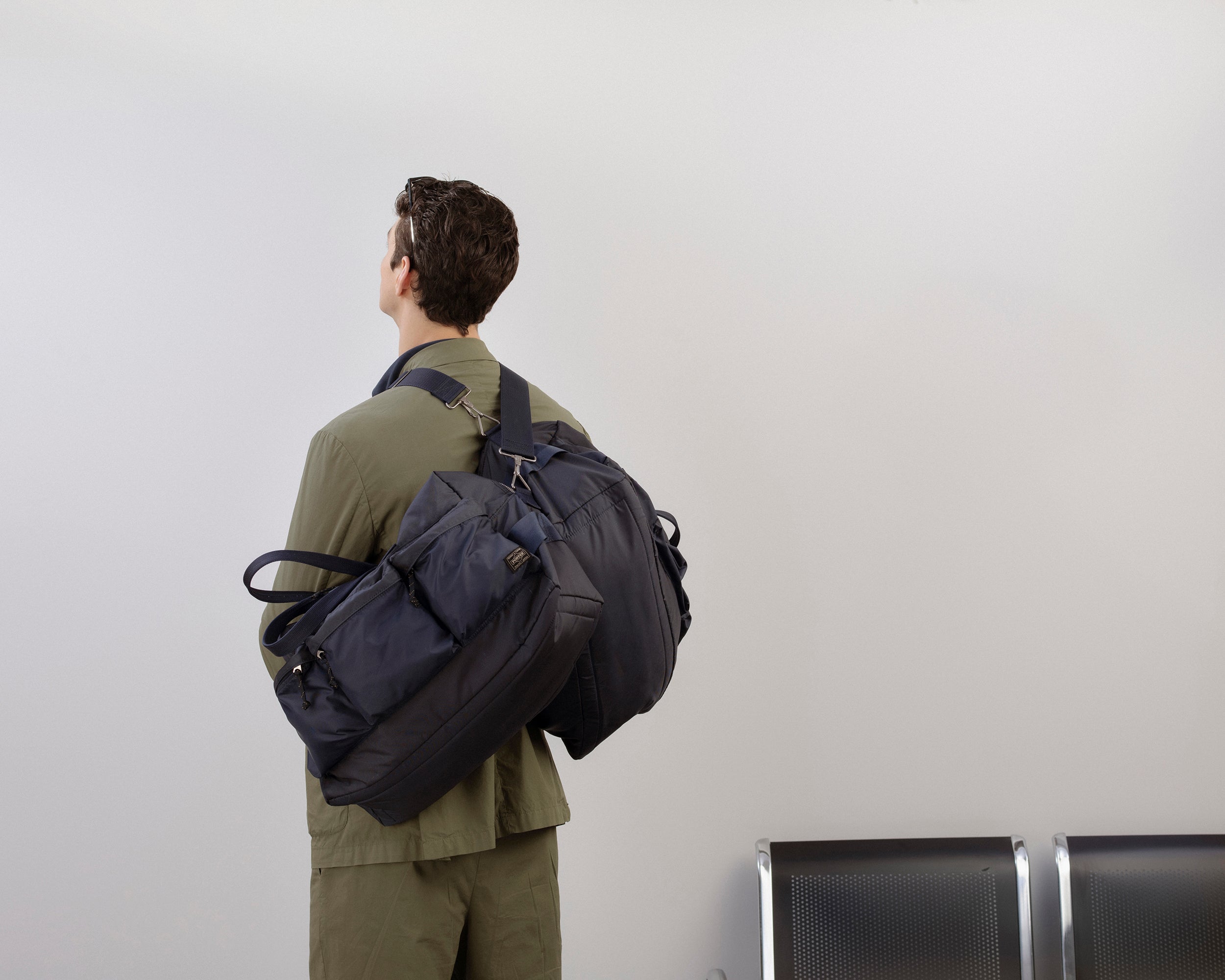 PORTER Force 2Way Duffle Bag: Navy