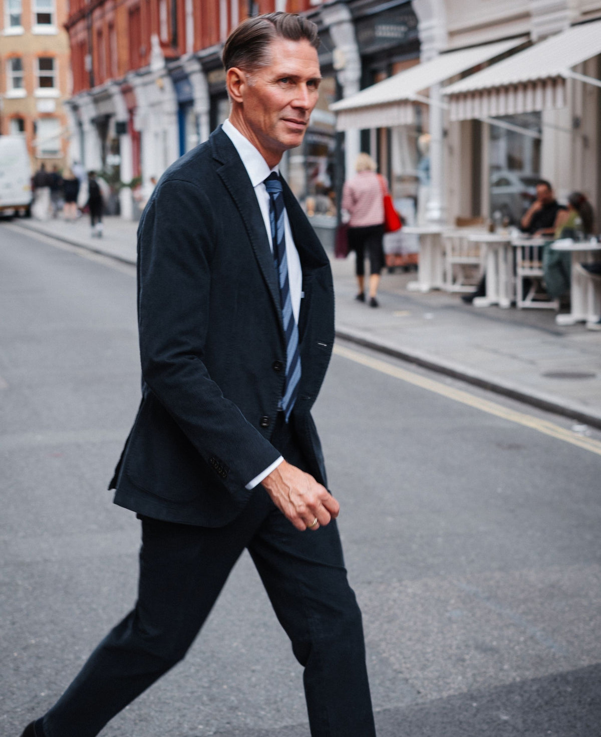 Boglioli Cotton Corduroy Suit Jacket in navy, product photo.
