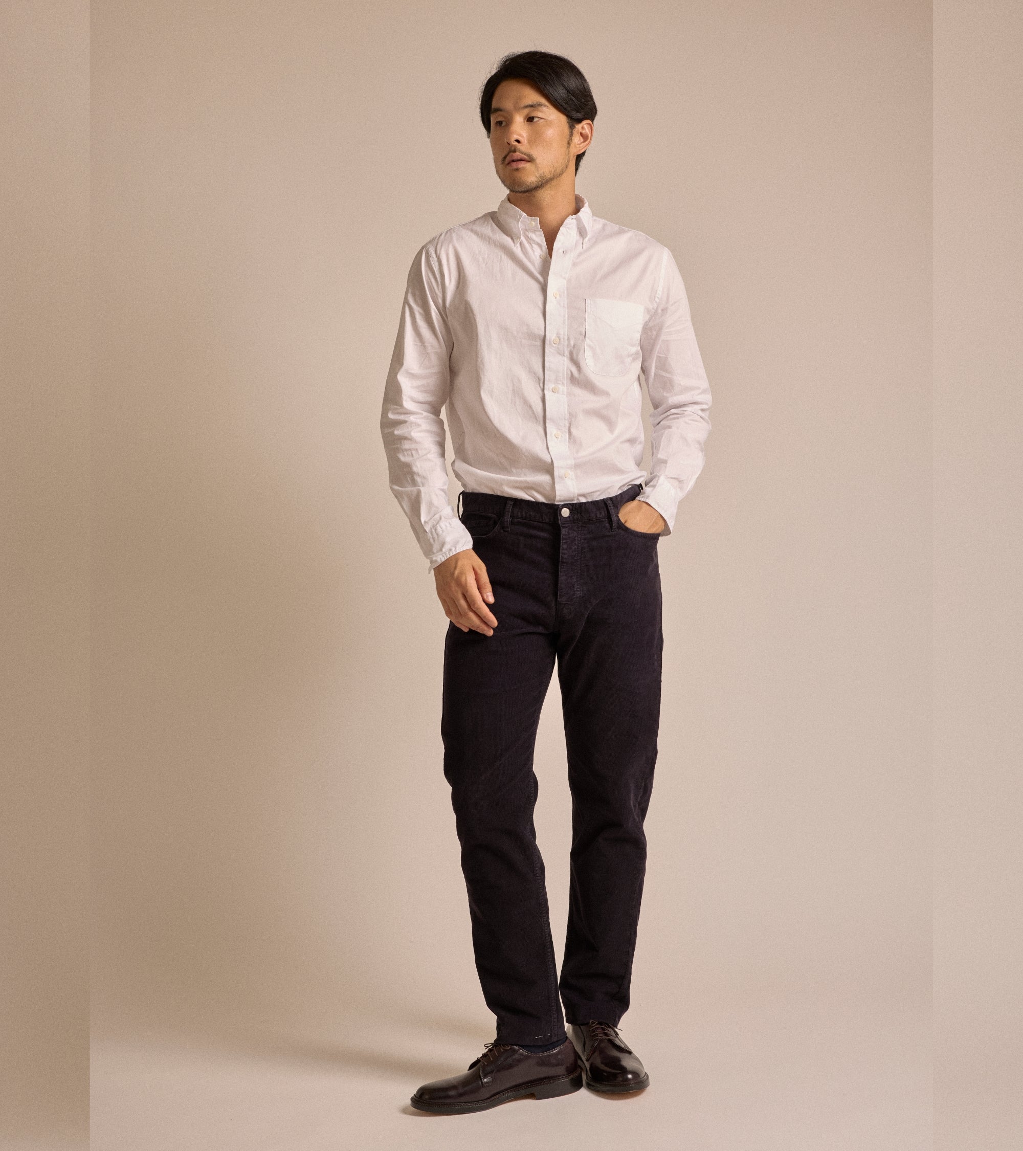 Trunk Dean Corduroy 5 Pocket Trousers: Navy
