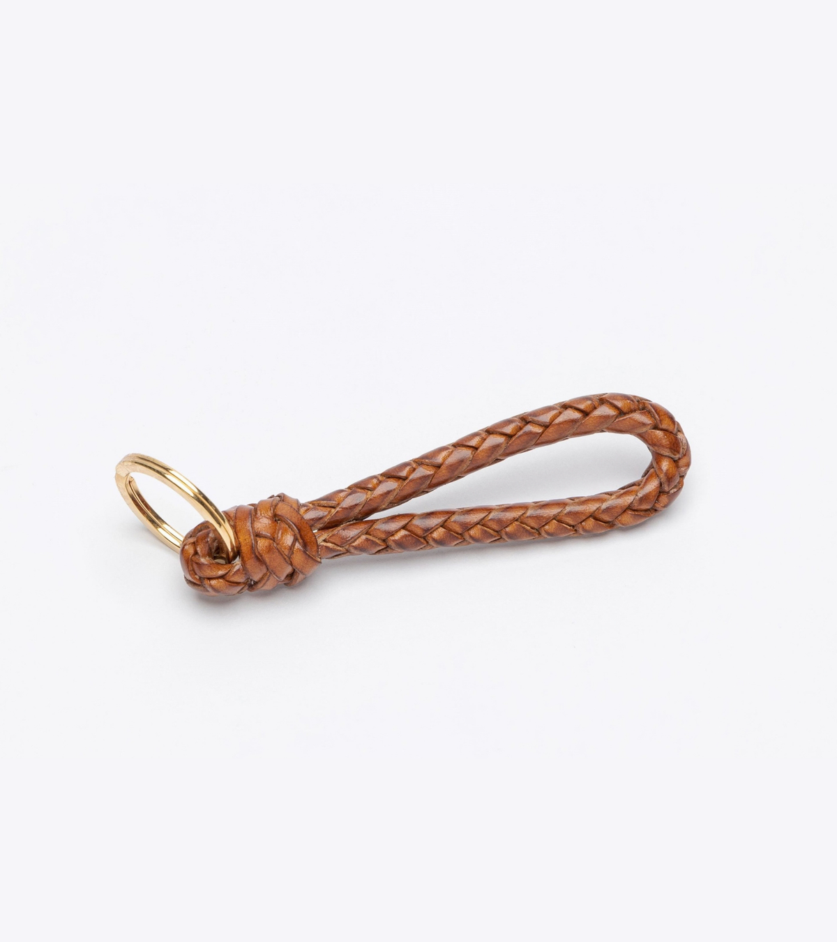 Beorma Bridle Leather Plaited Key Fob: Tan