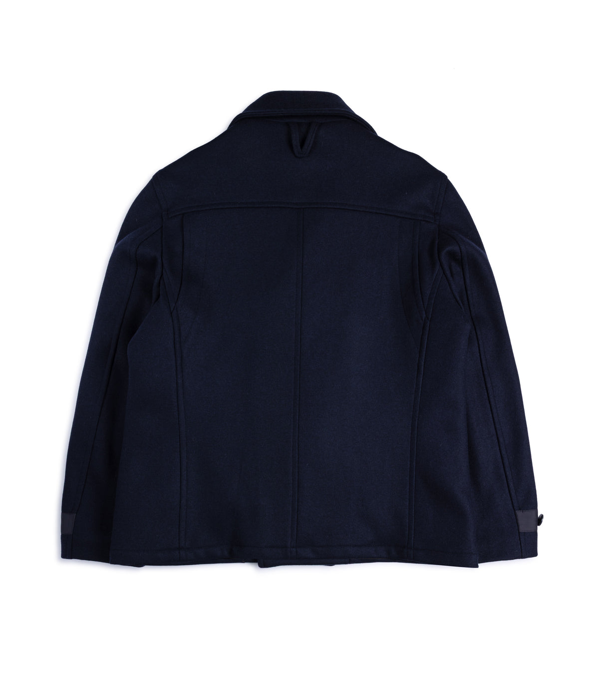 Valstar Ben Padded Wool Felt Jersey Peacoat in Navy, back view.