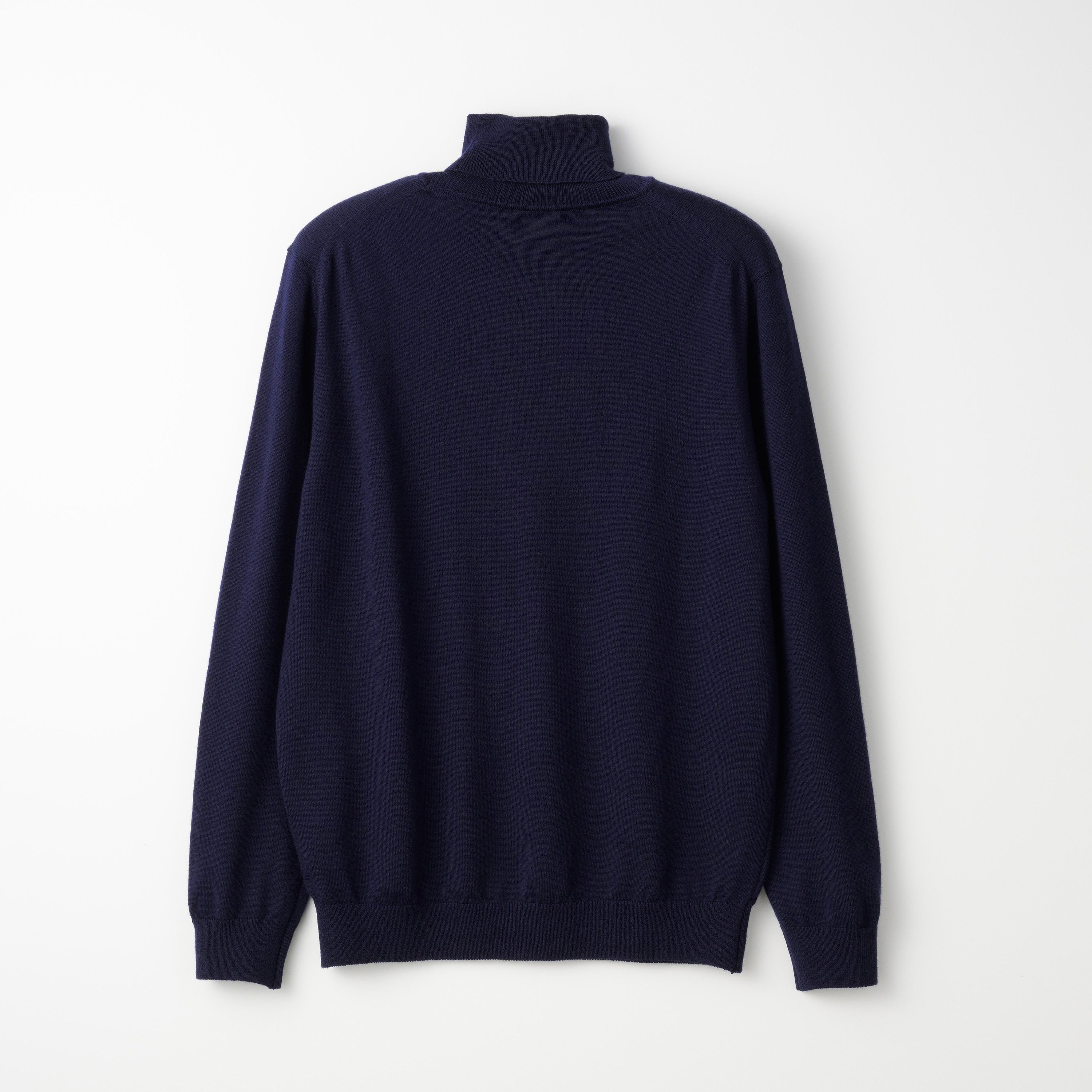 Mooncastle Lightweight Merino Roll Neck Sweater: Navy