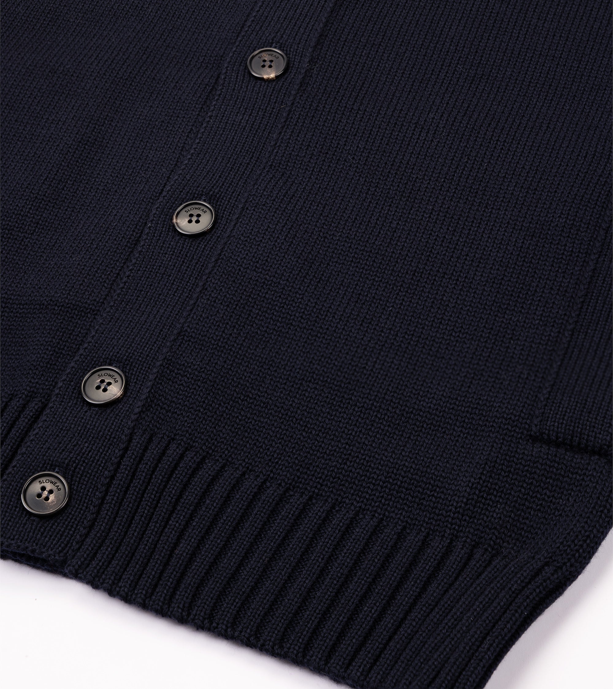Zanone 7 Gauge Wool Cardigan: Navy